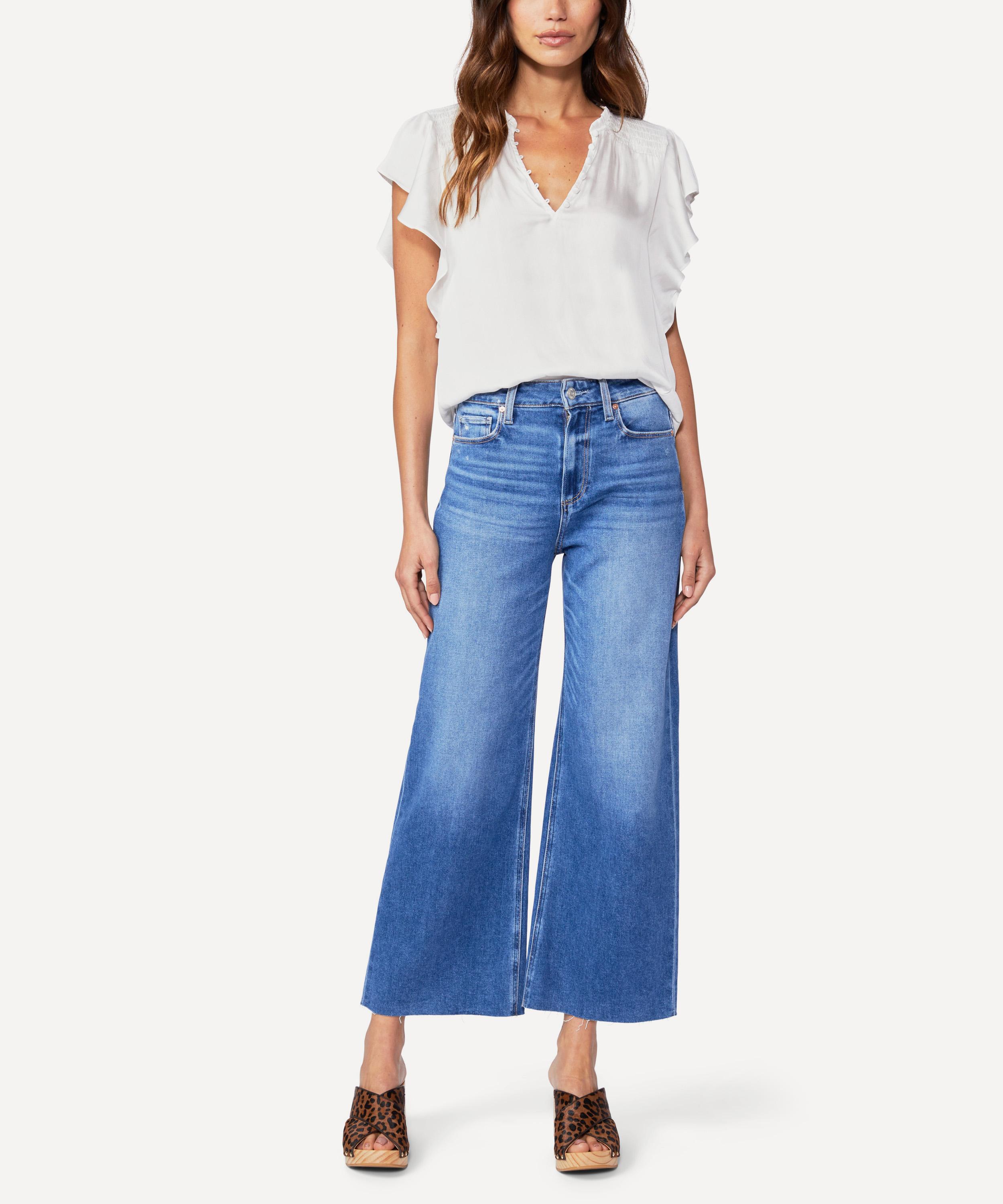 Paige - Anessa Wide-Leg Jeans in Rock Show Distressed image number 2