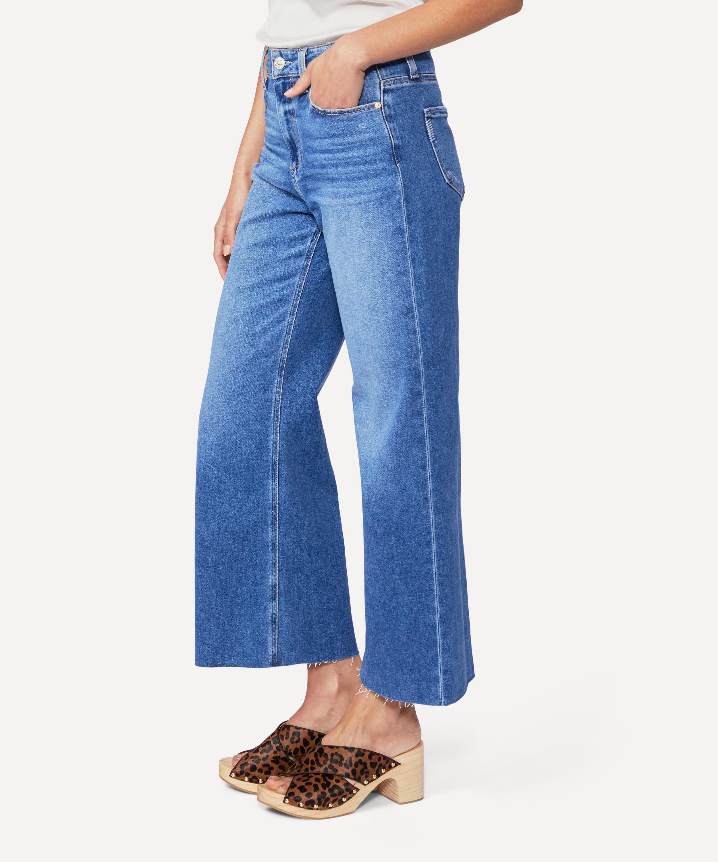 Paige - Anessa Wide-Leg Jeans in Rock Show Distressed image number 3