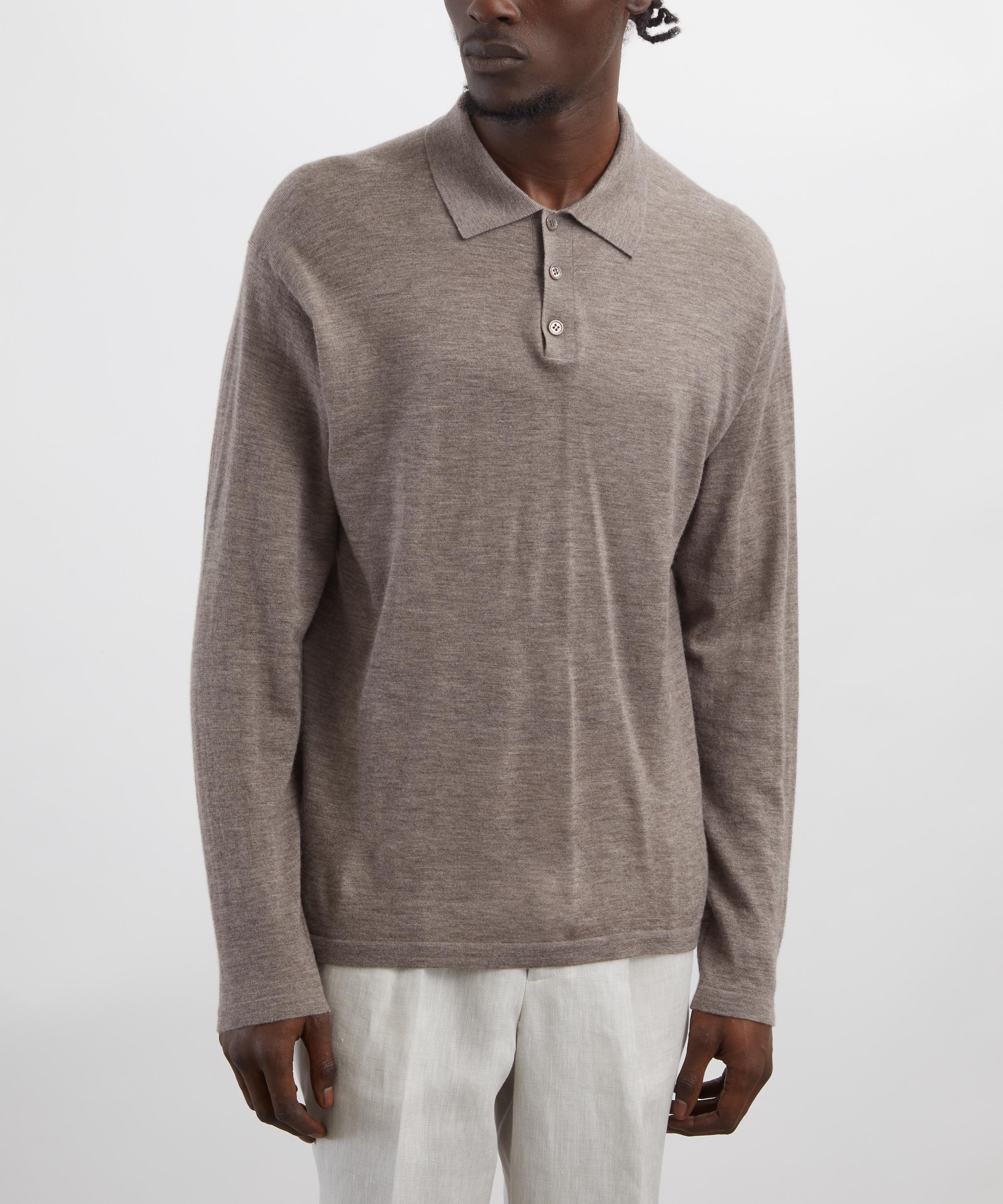 Hurlingham Polo - Harborough Cashmere Long-Sleeve Polo image number 2