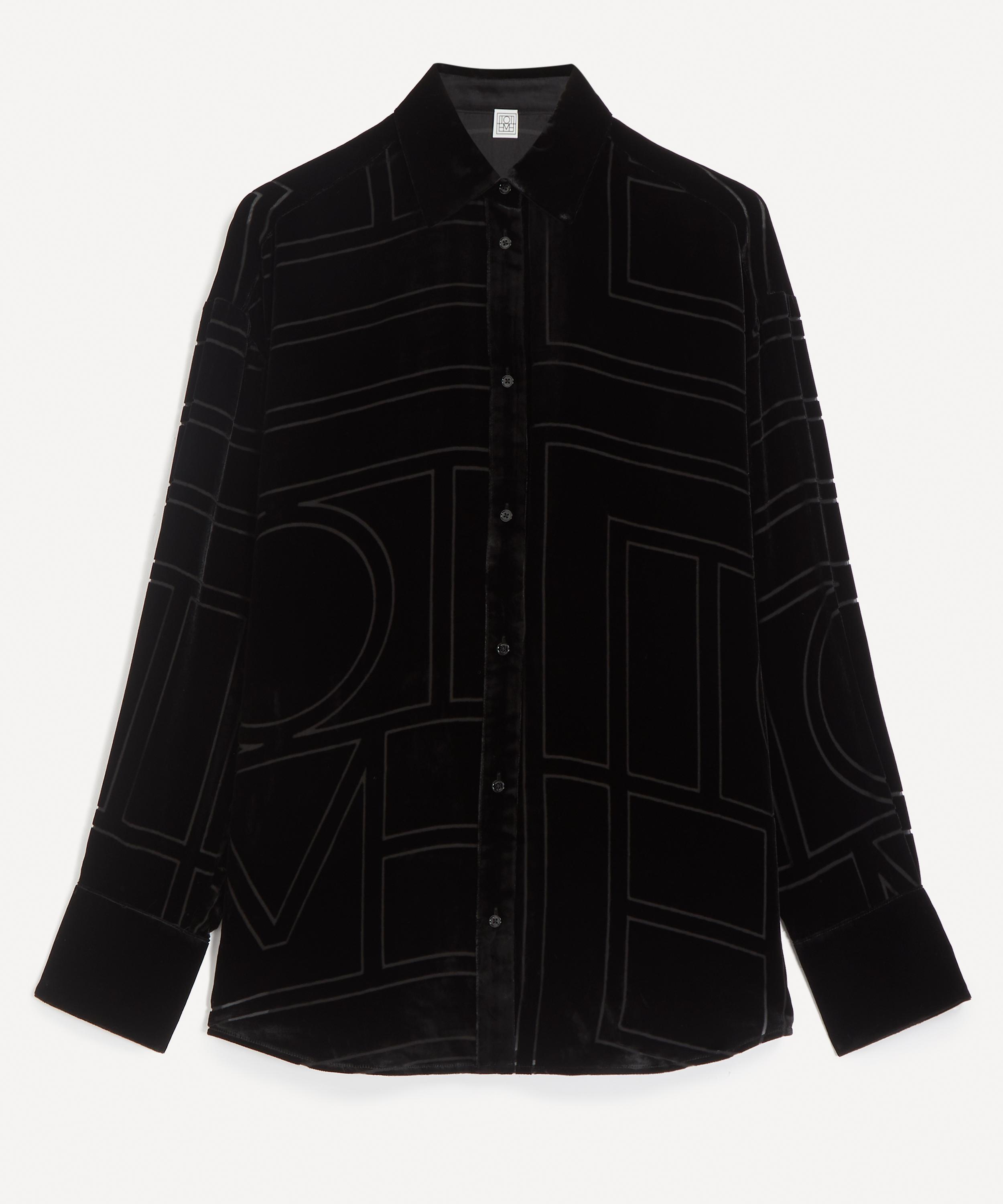 Toteme - Black Oversized Devor&eacute; Shirt