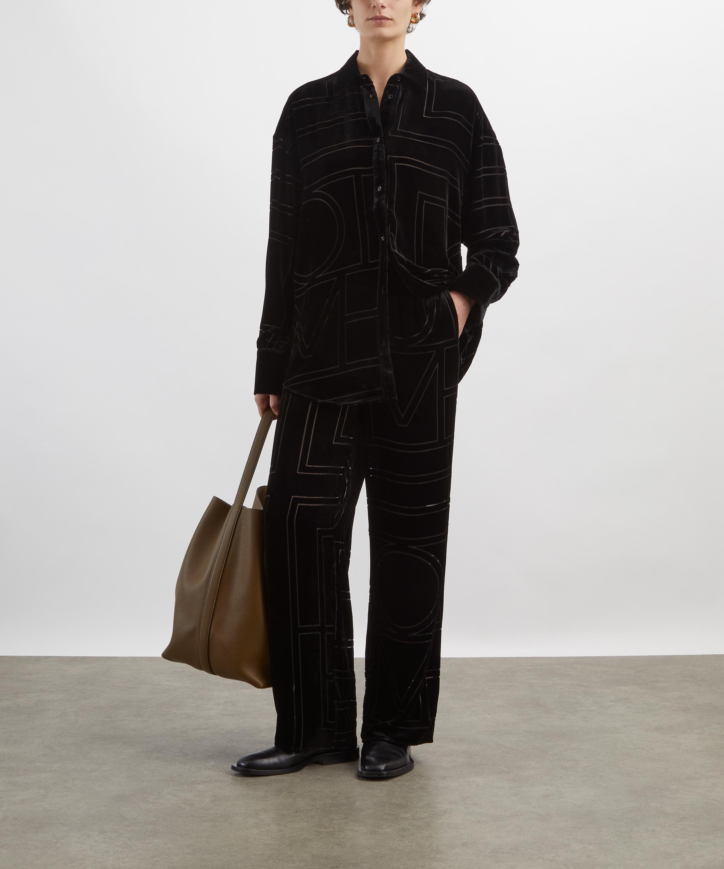 Toteme - Black Oversized Devor&eacute; Shirt image number 1