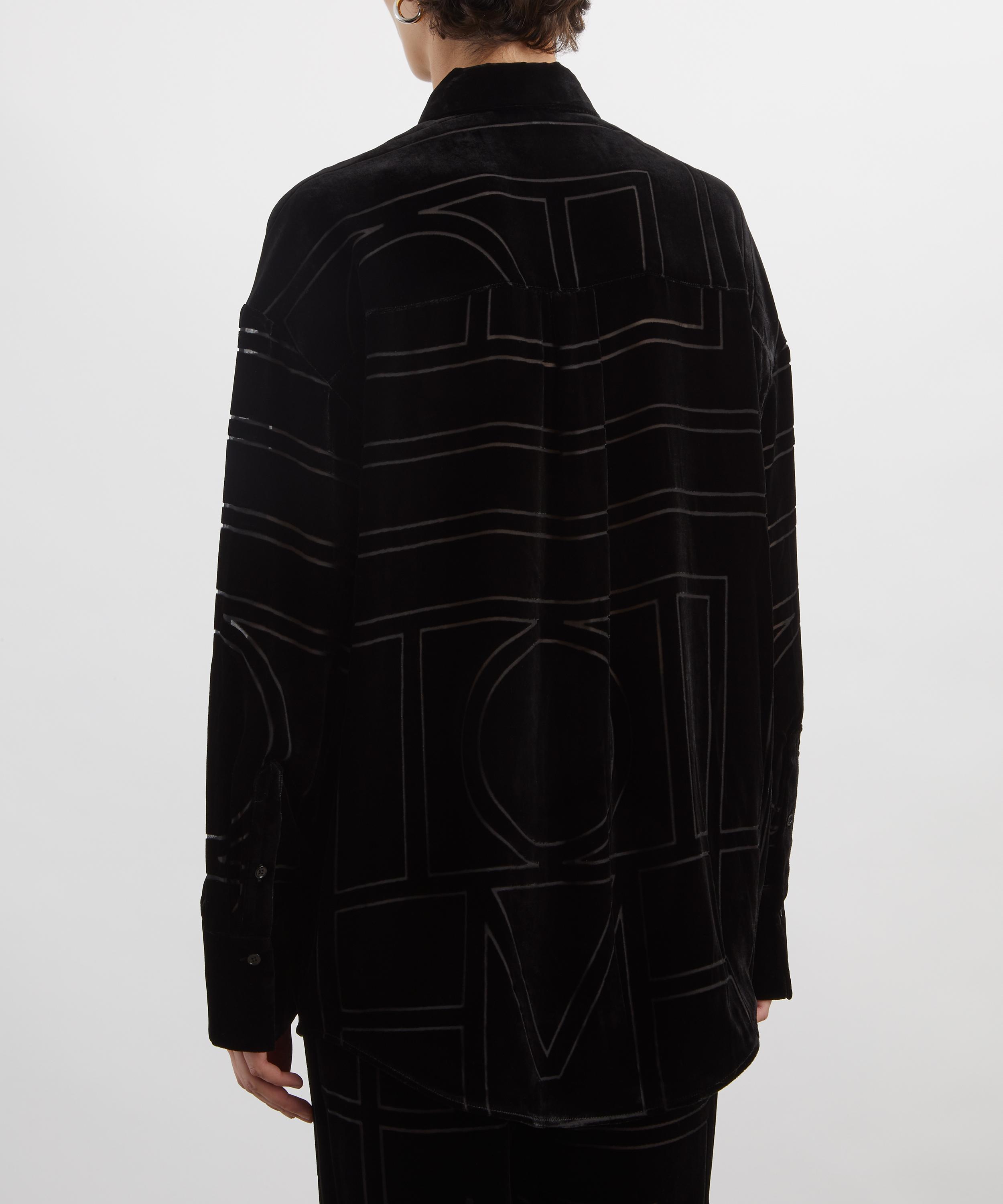Toteme - Black Oversized Devor&eacute; Shirt image number 3