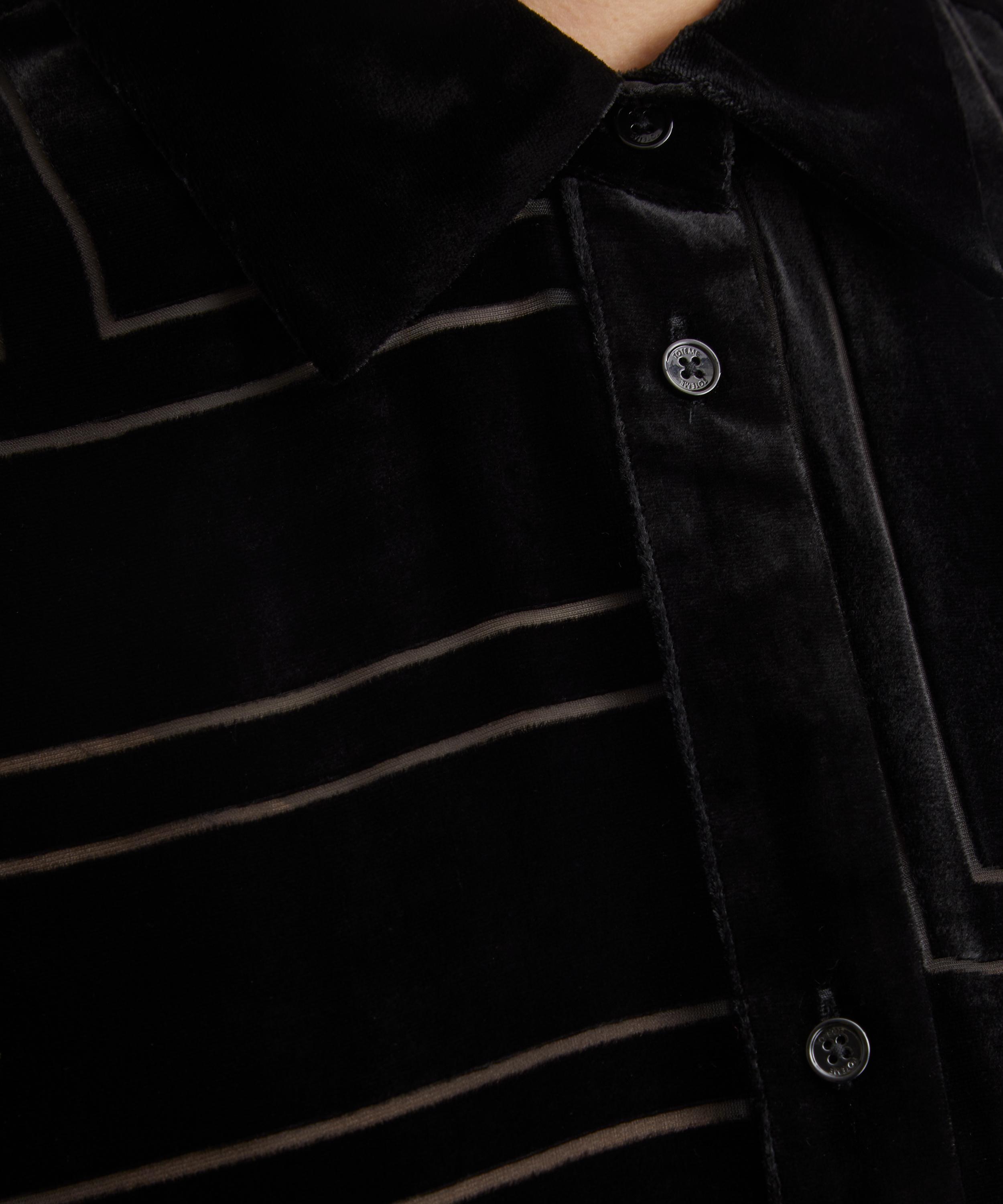 Toteme - Black Oversized Devor&eacute; Shirt image number 4