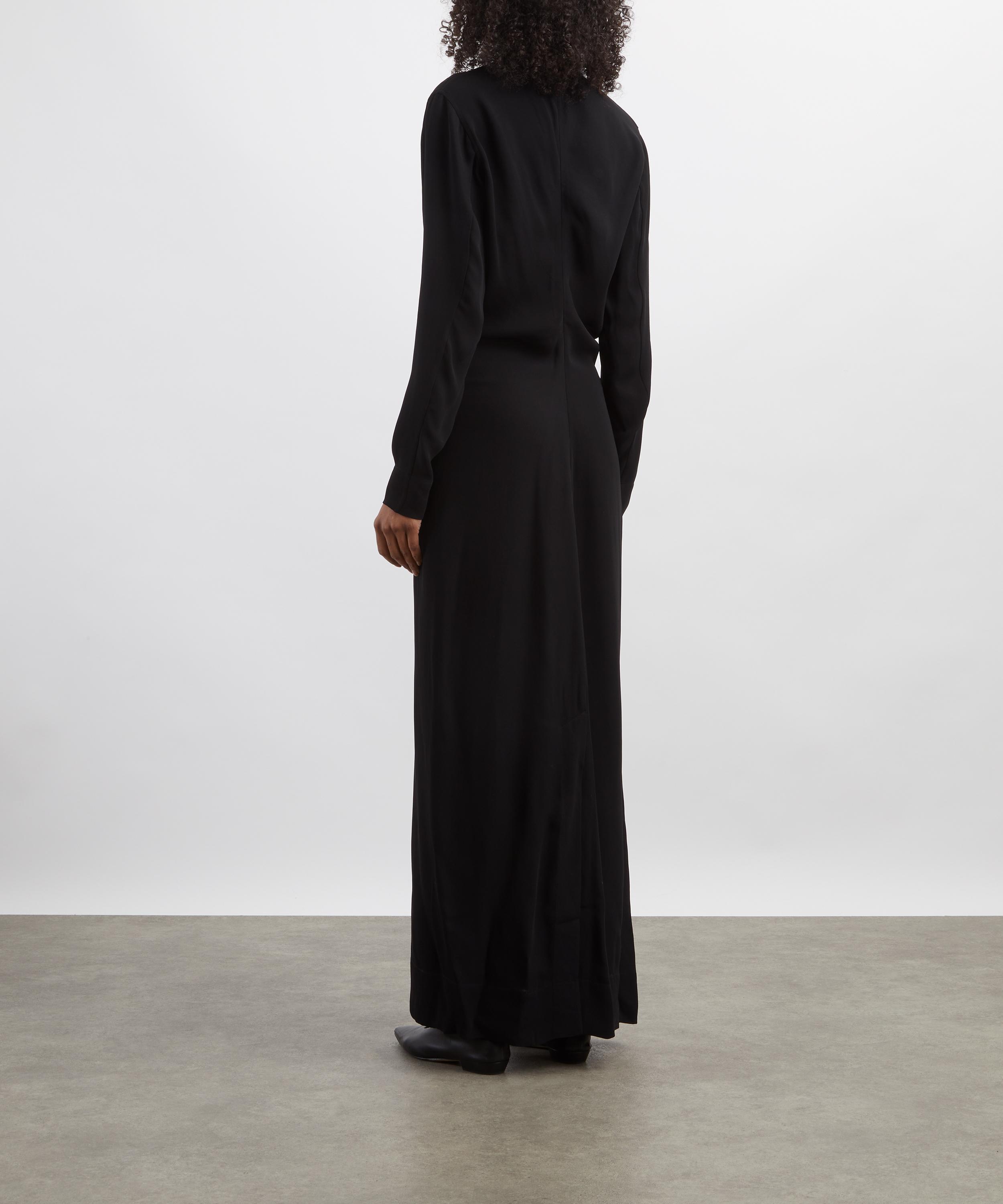 Toteme - Black Long-Sleeve Slouch Waist Dress image number 3