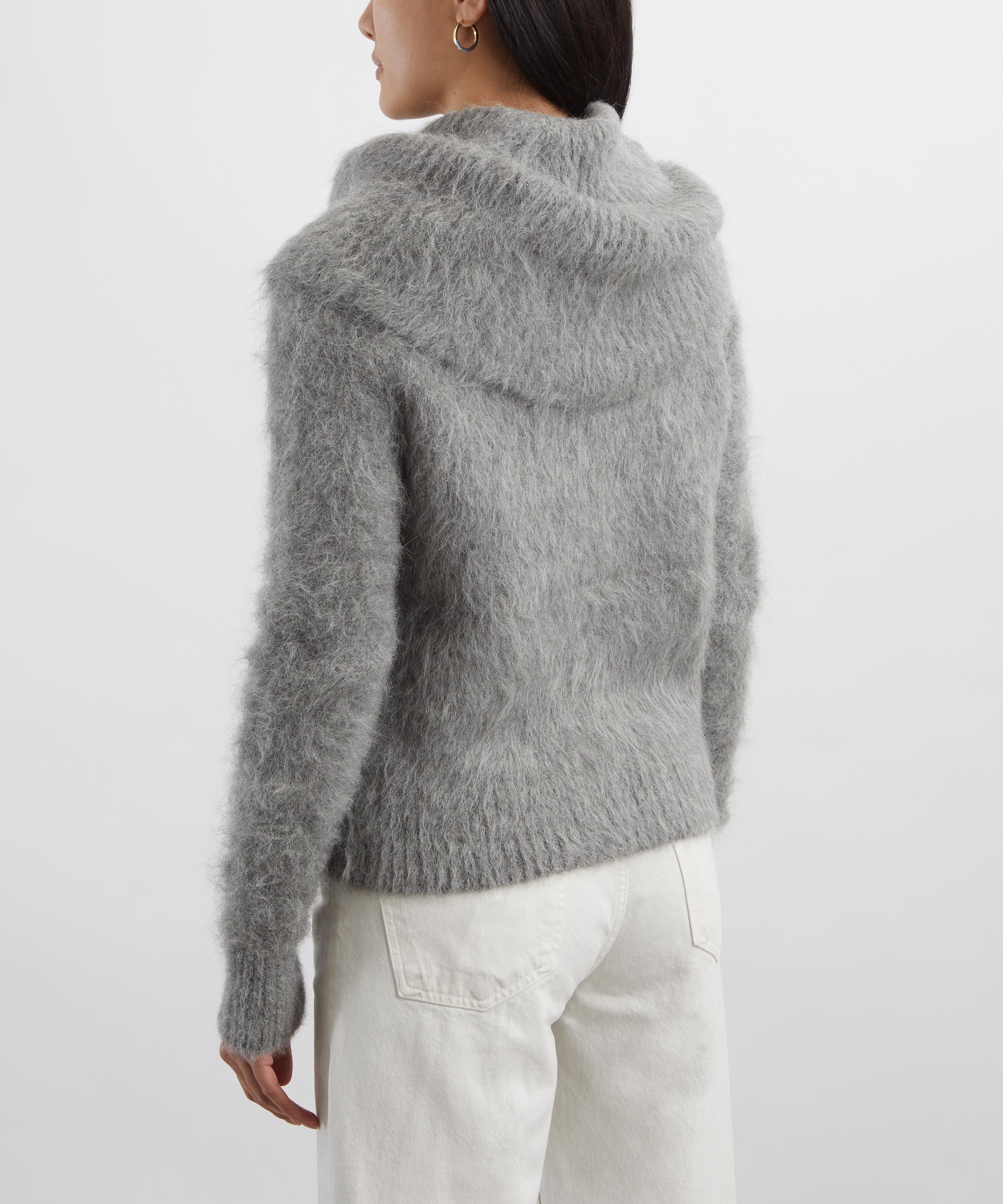 Toteme - Grey Melange Funnel Alpaca-Blend Jumper image number 3