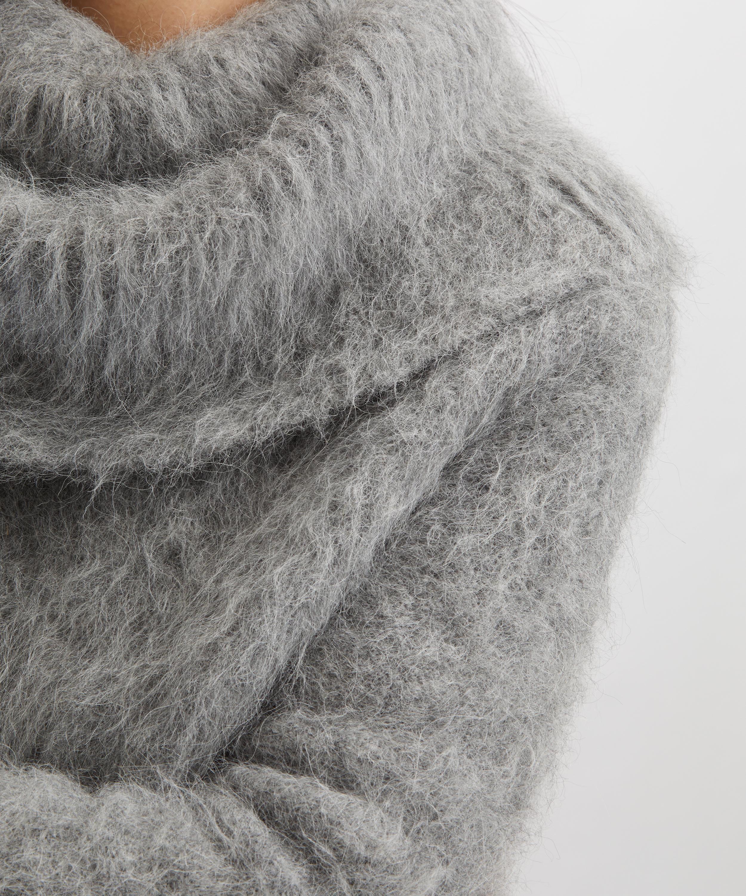 Toteme - Grey Melange Funnel Alpaca-Blend Jumper image number 4