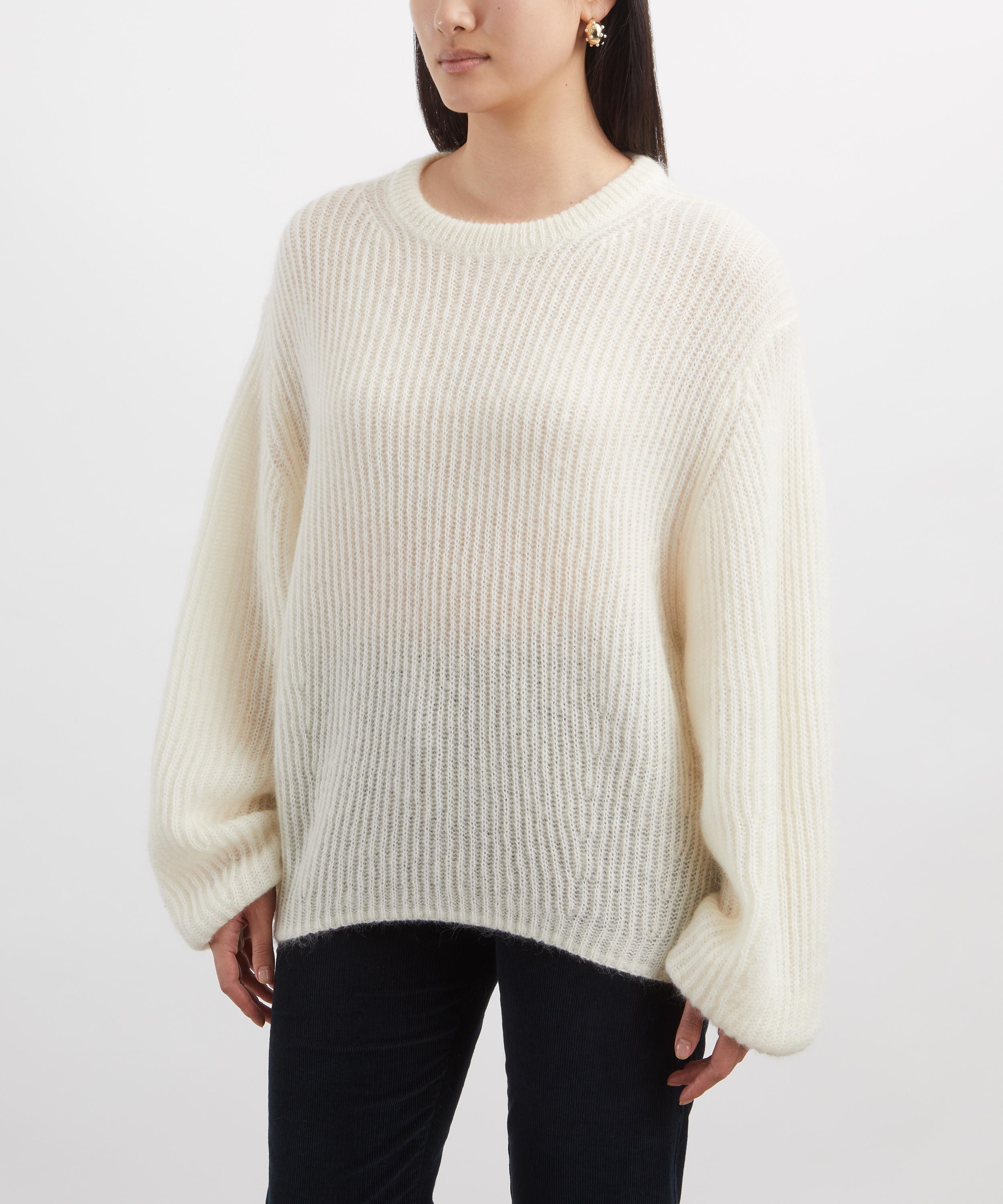 Toteme - Ecru Mohair-Blend Rib-Knit Jumper image number 2
