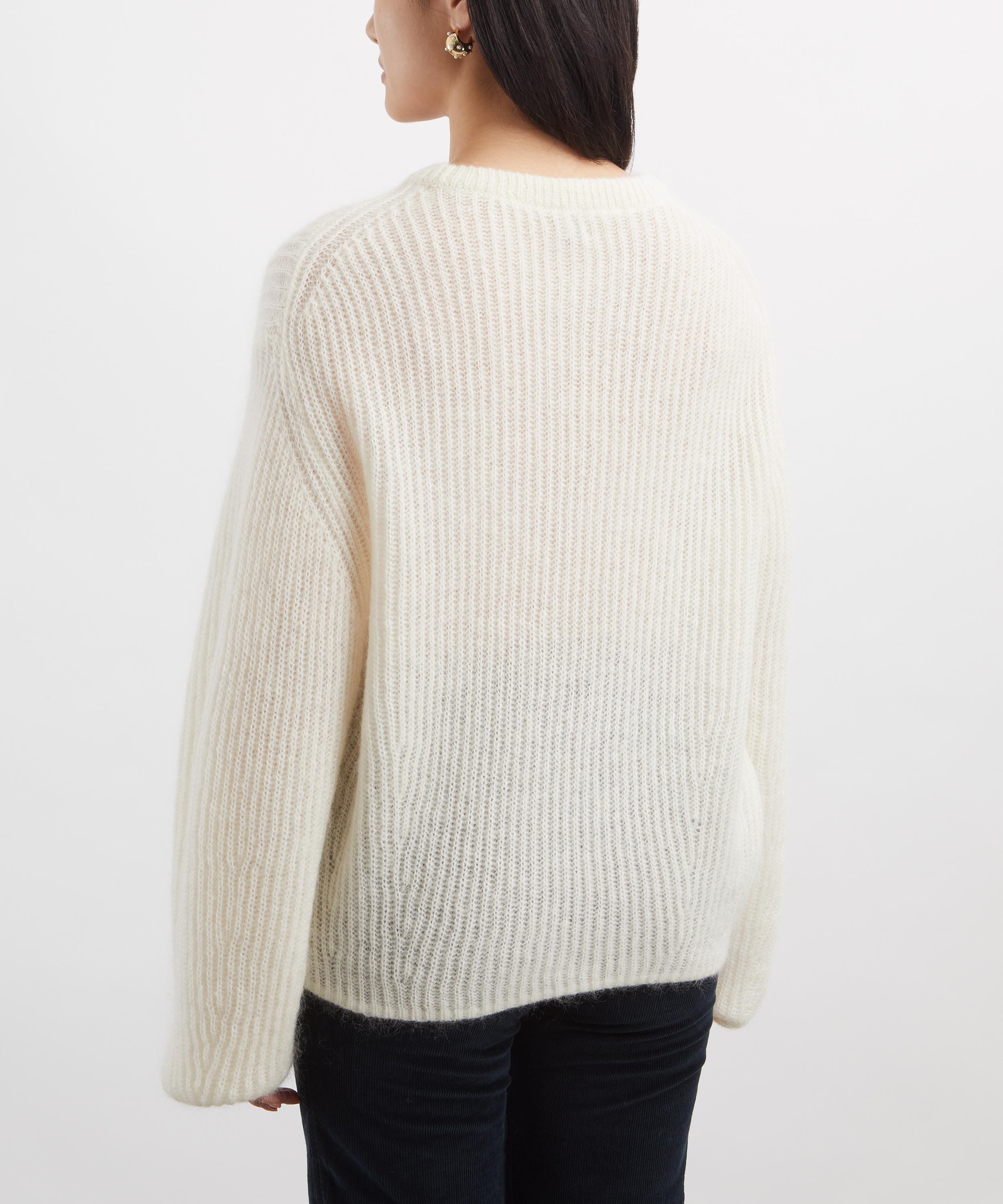 Toteme - Ecru Mohair-Blend Rib-Knit Jumper image number 3