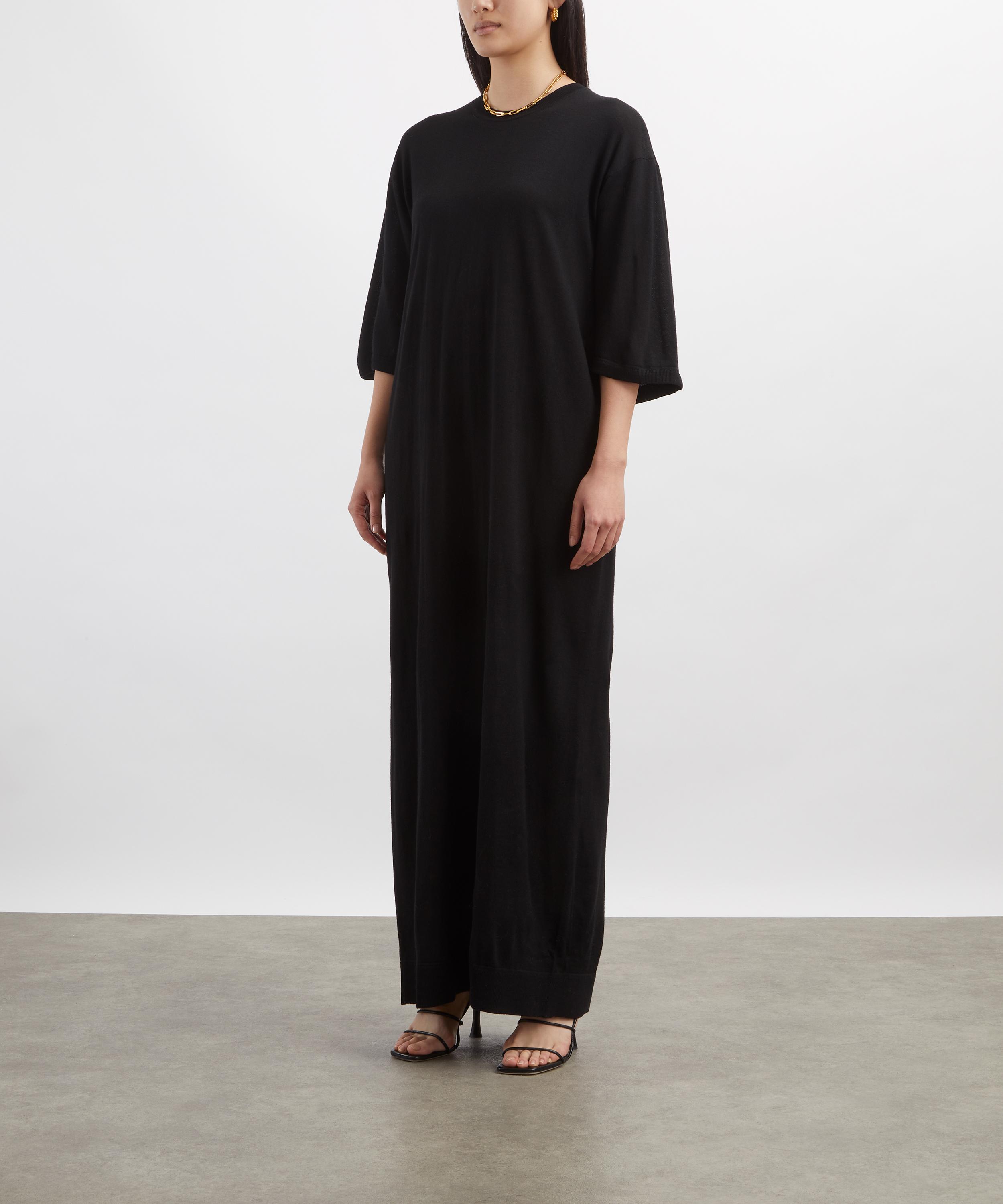 Toteme - Black Merino-Knit Tee Dress image number 2