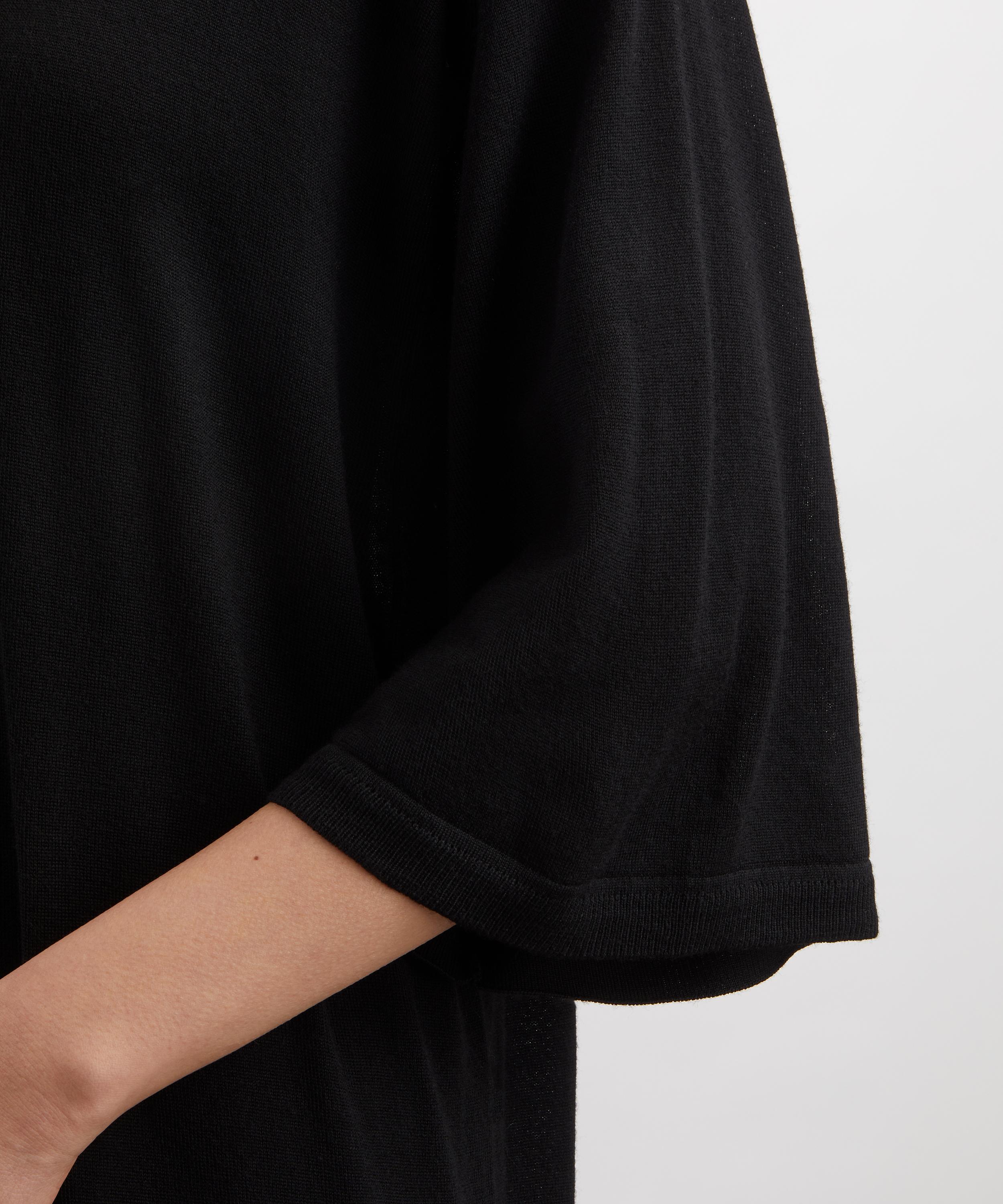 Toteme - Black Merino-Knit Tee Dress image number 4