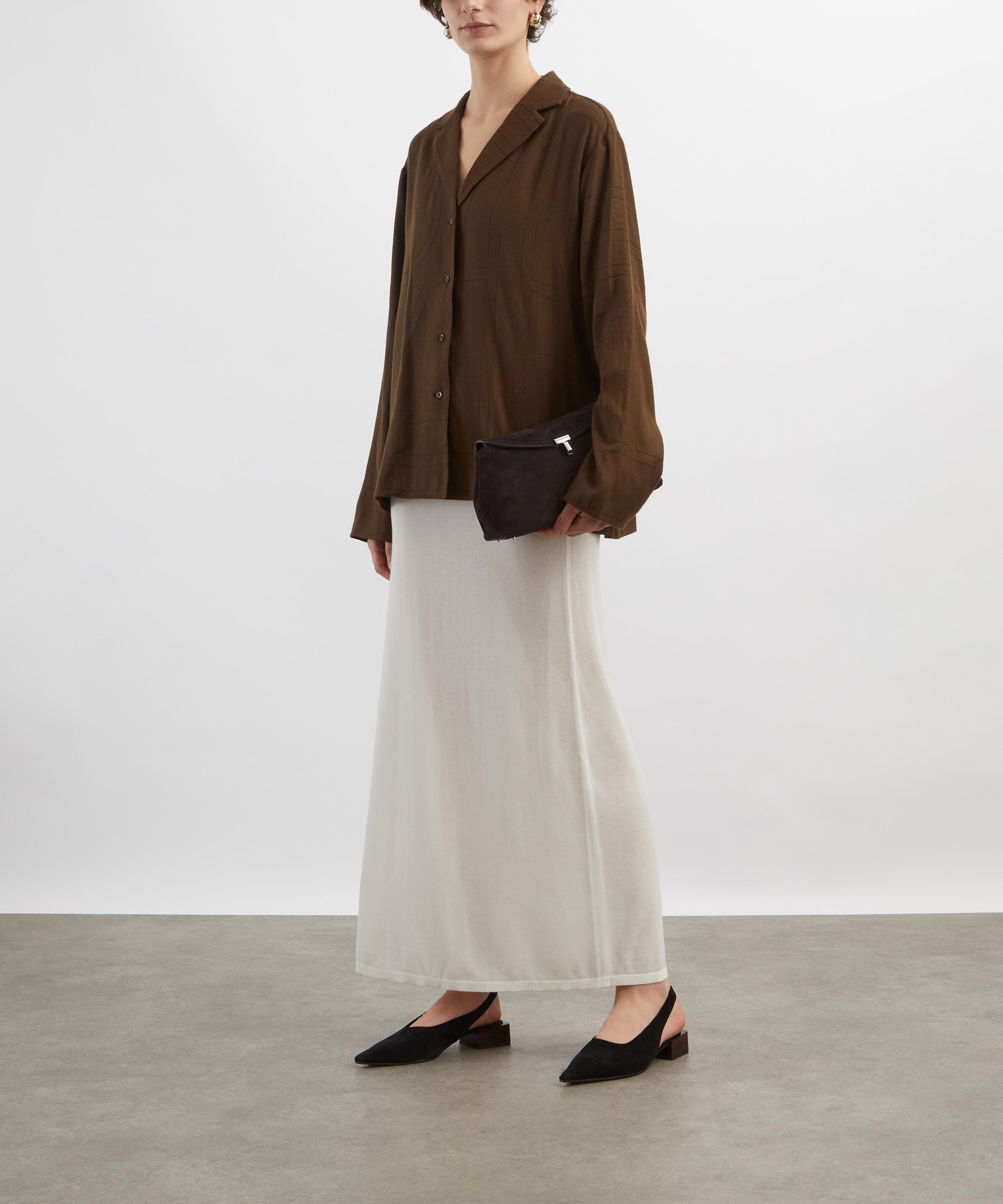 Toteme - Dark Brown Monogram Flannel Pyjama Shirt image number 1