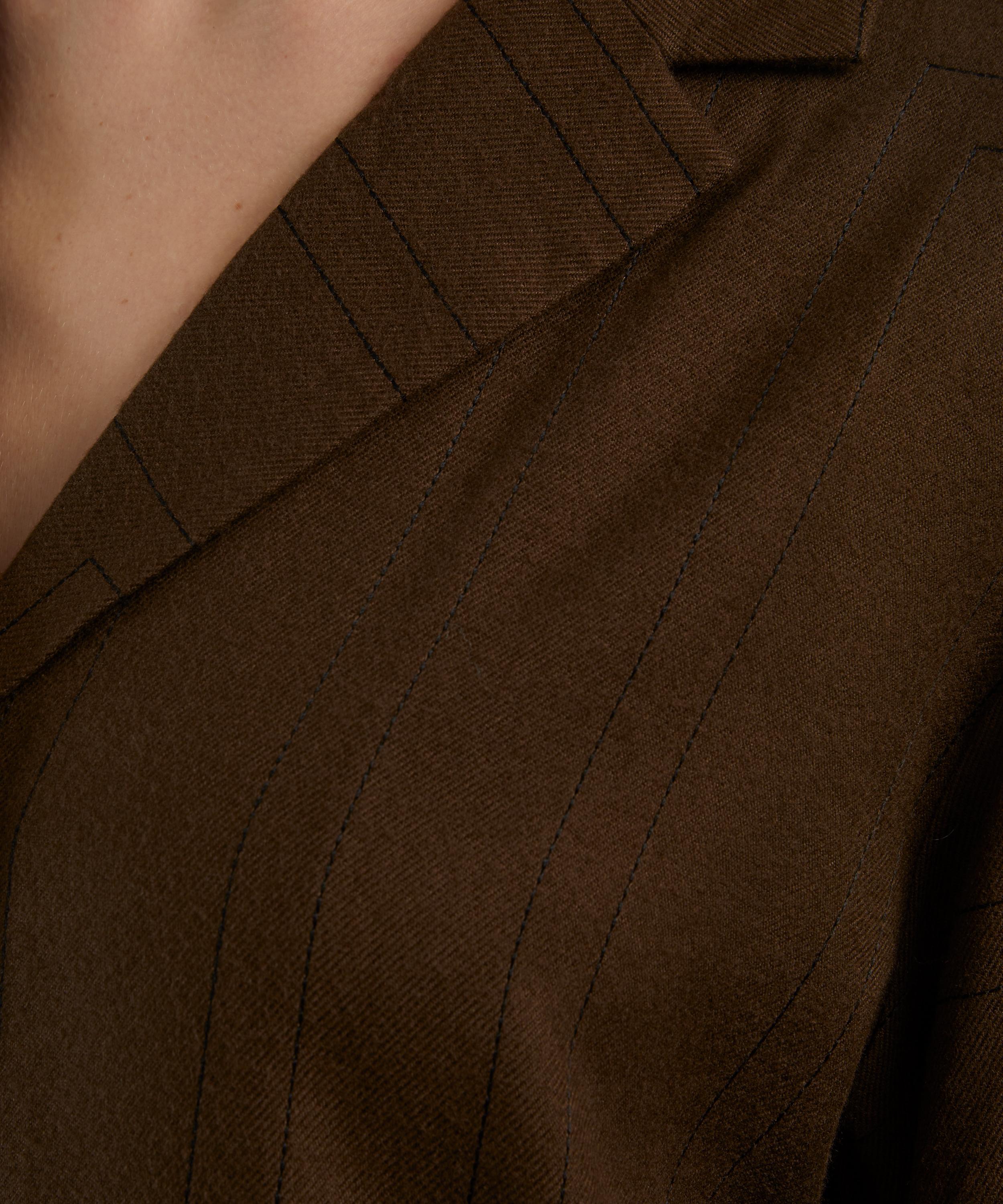 Toteme - Dark Brown Monogram Flannel Pyjama Shirt image number 4