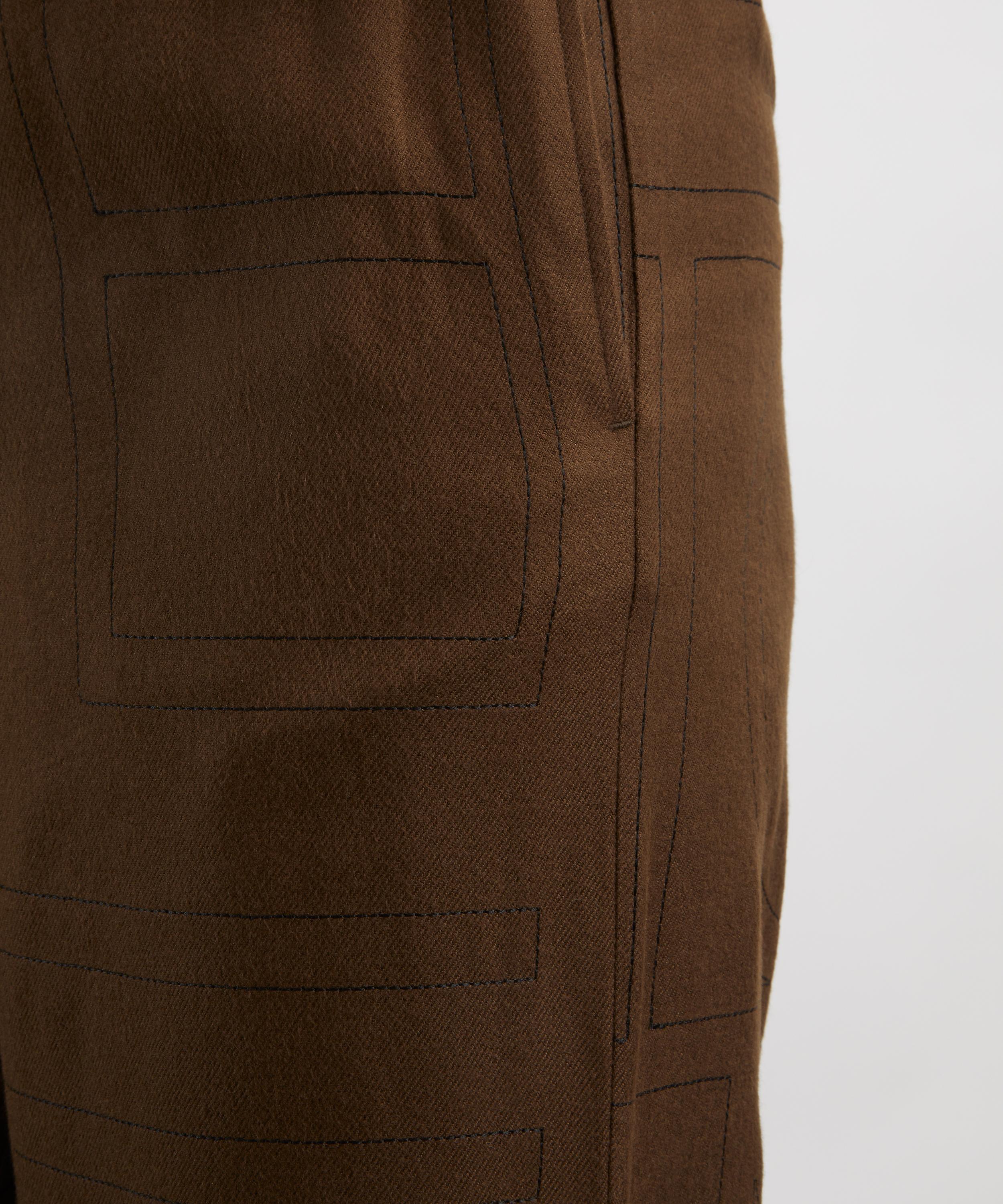 Toteme - Dark Brown Monogram Flannel Pyjama Bottoms image number 4