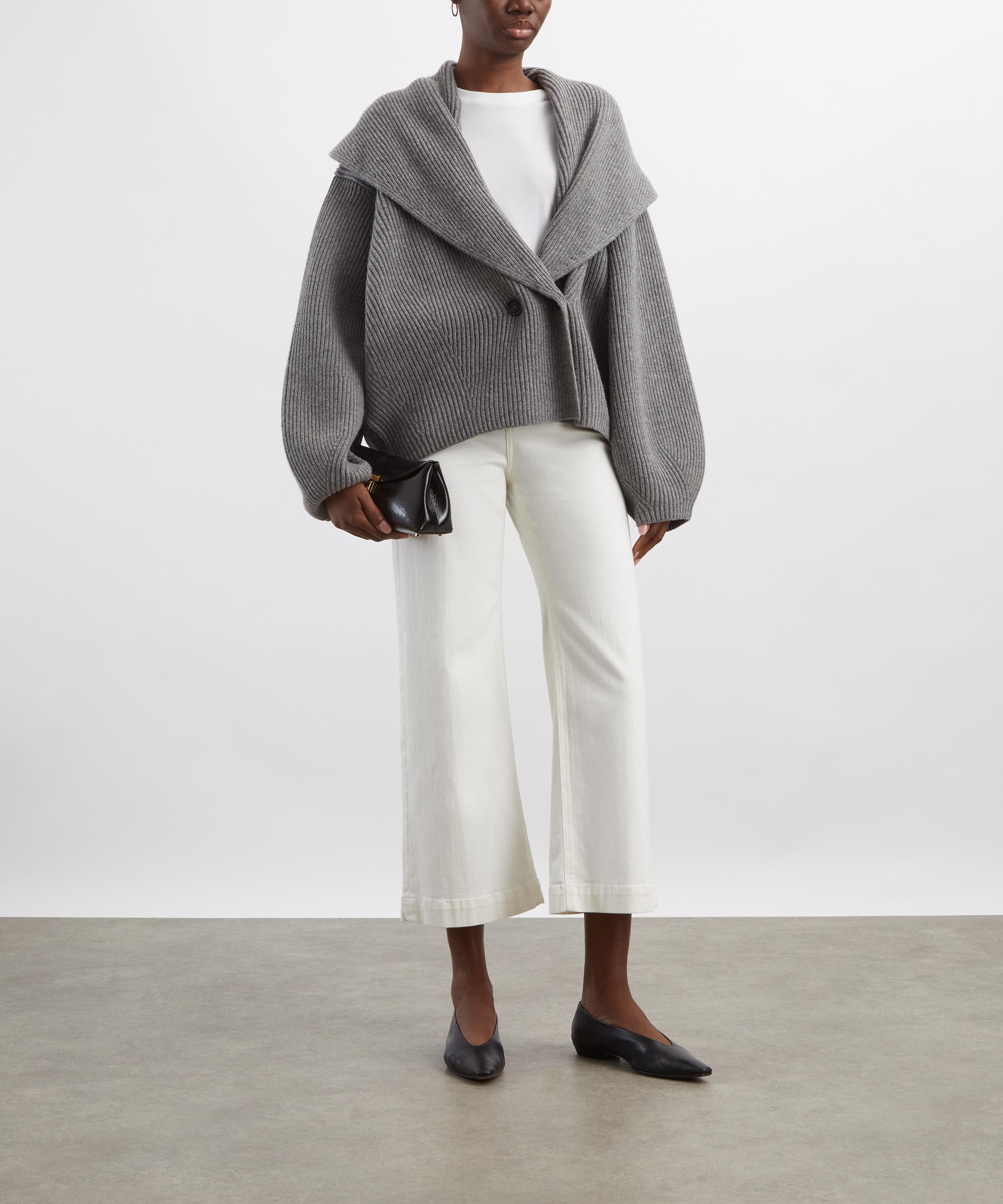 Toteme - Mid-Grey Shawl-Lapel Cardigan image number 1