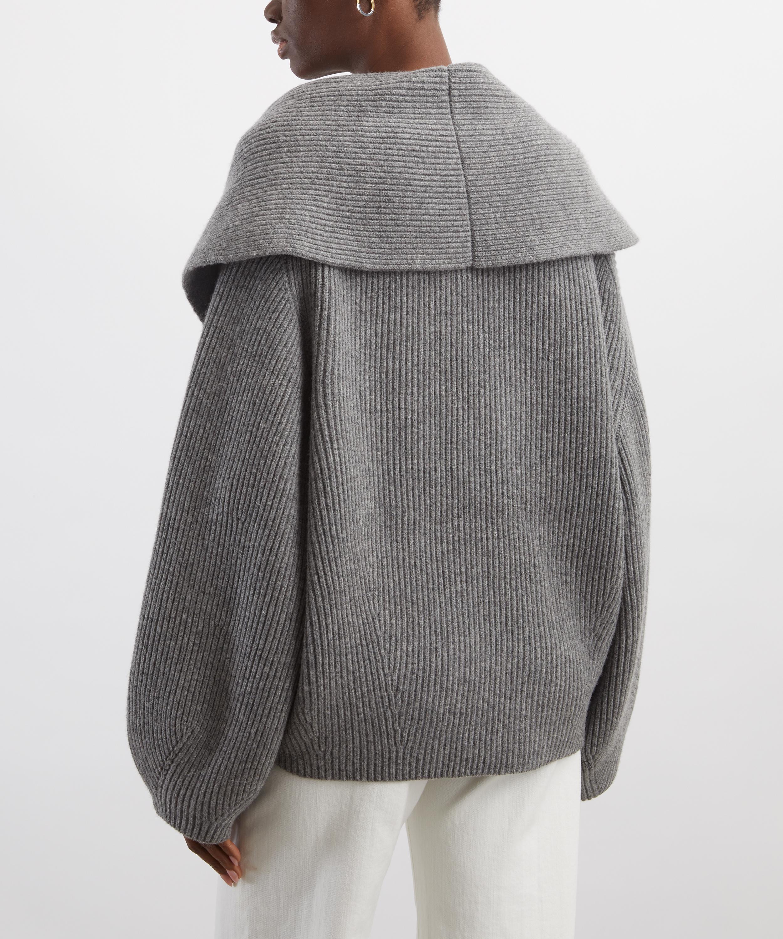 Toteme - Mid-Grey Shawl-Lapel Cardigan image number 3