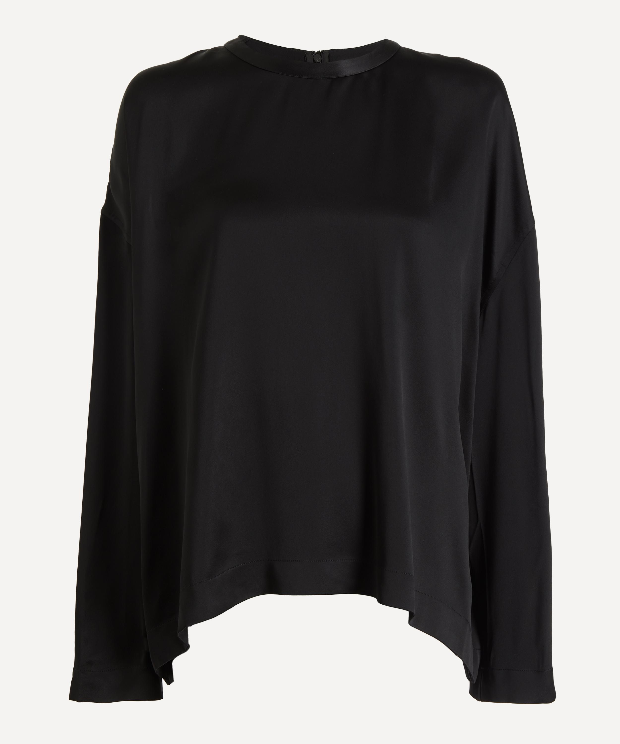 Toteme - Black Boxy Satin Top