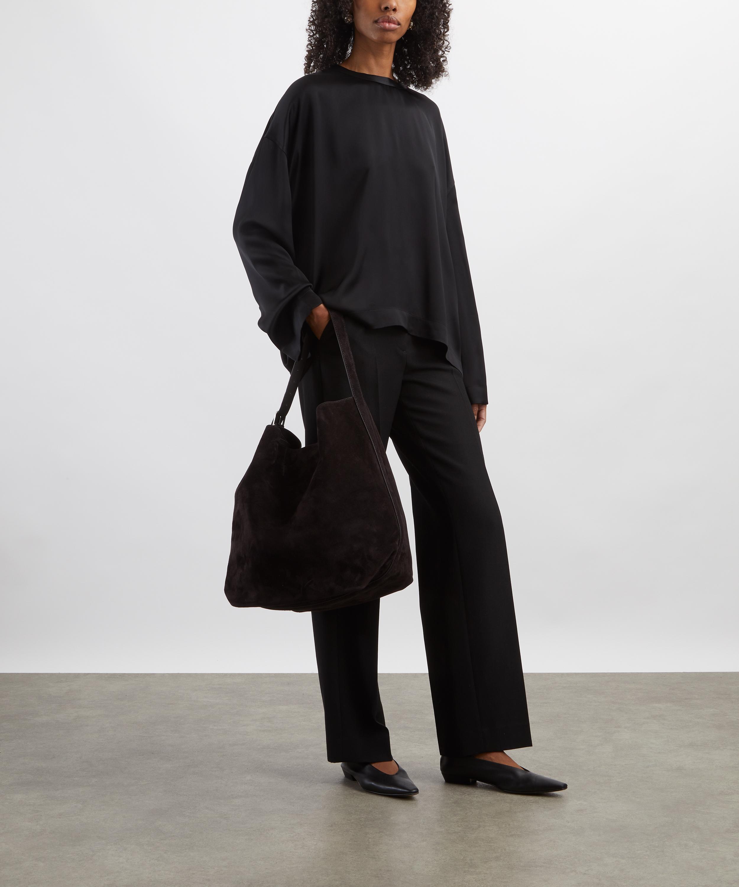 Toteme - Black Boxy Satin Top image number 1