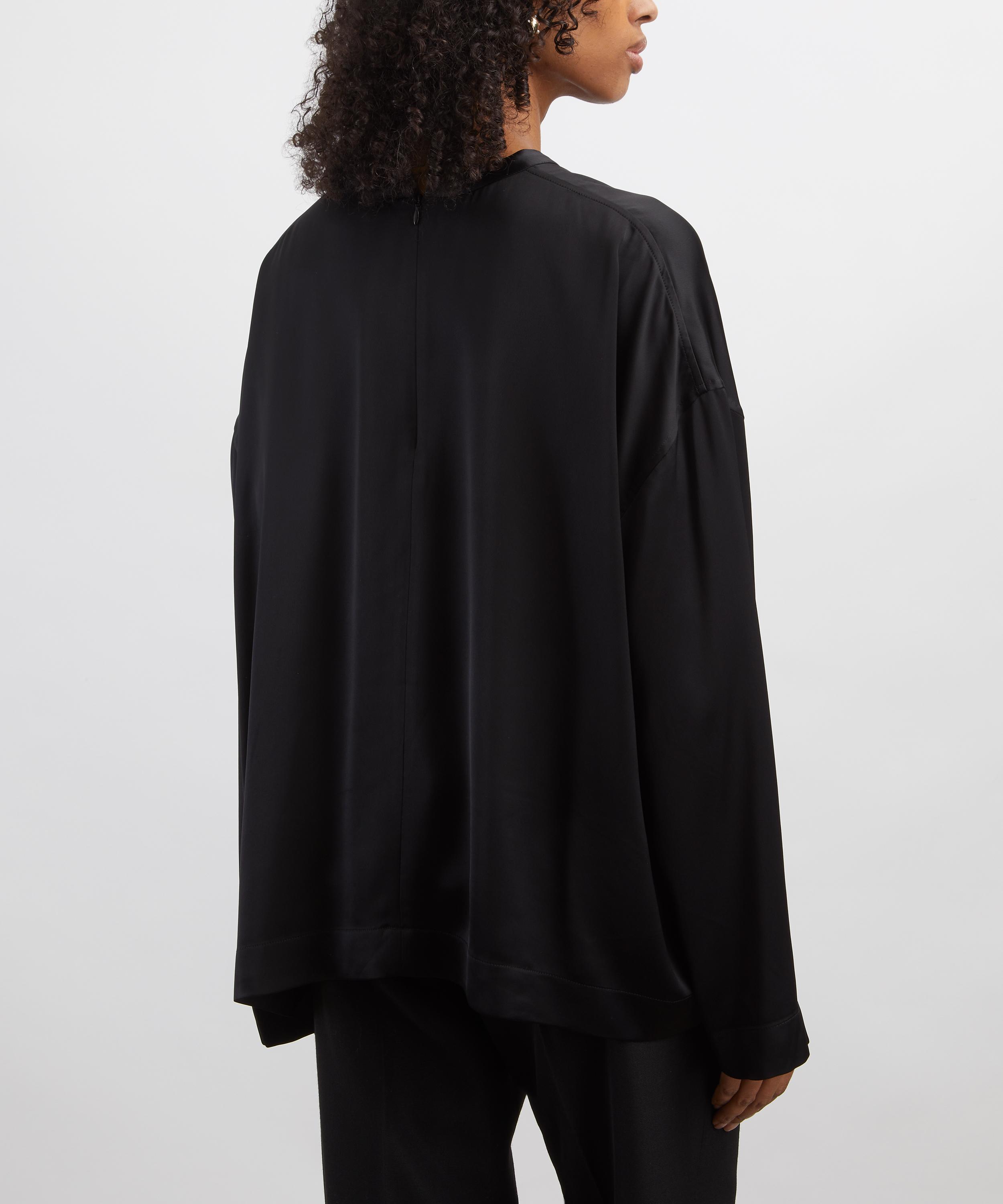 Toteme - Black Boxy Satin Top image number 3