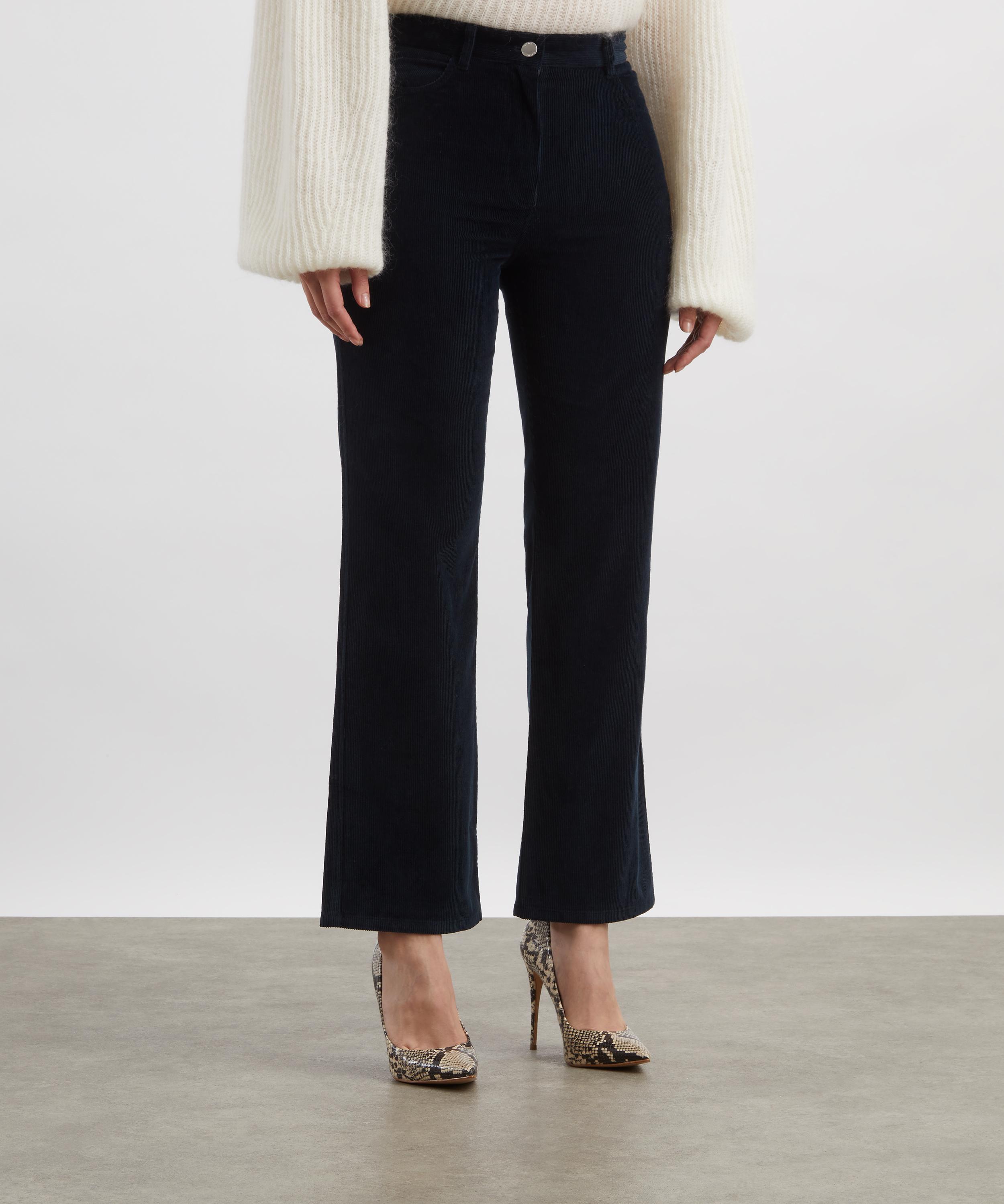 Toteme - Navy Straight Cord Trousers image number 2