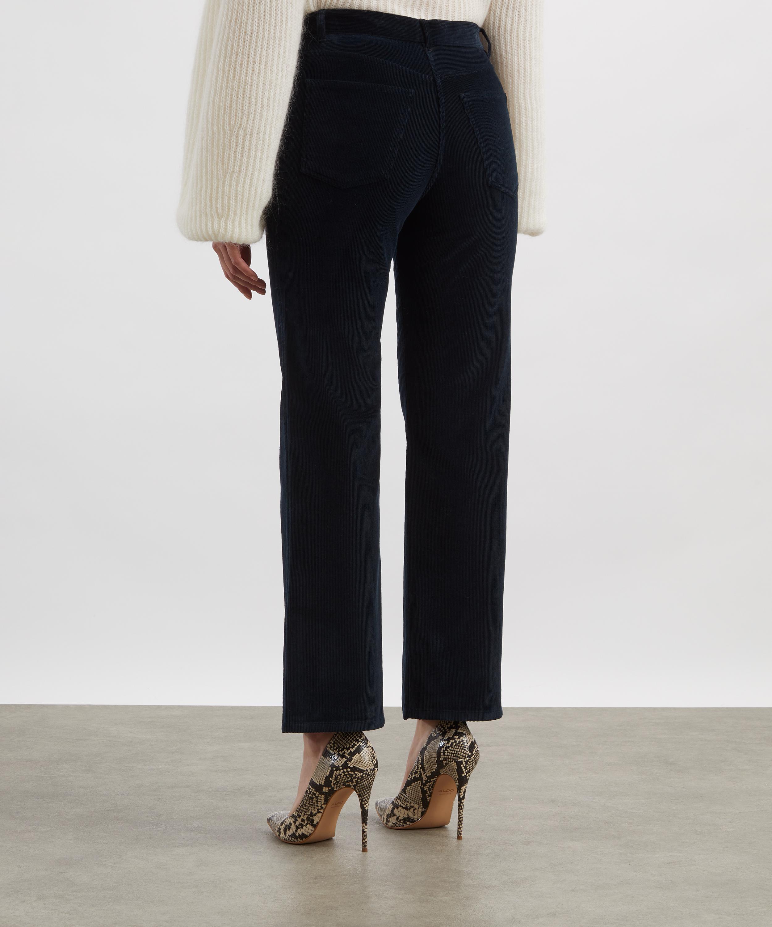 Toteme - Navy Straight Cord Trousers image number 3