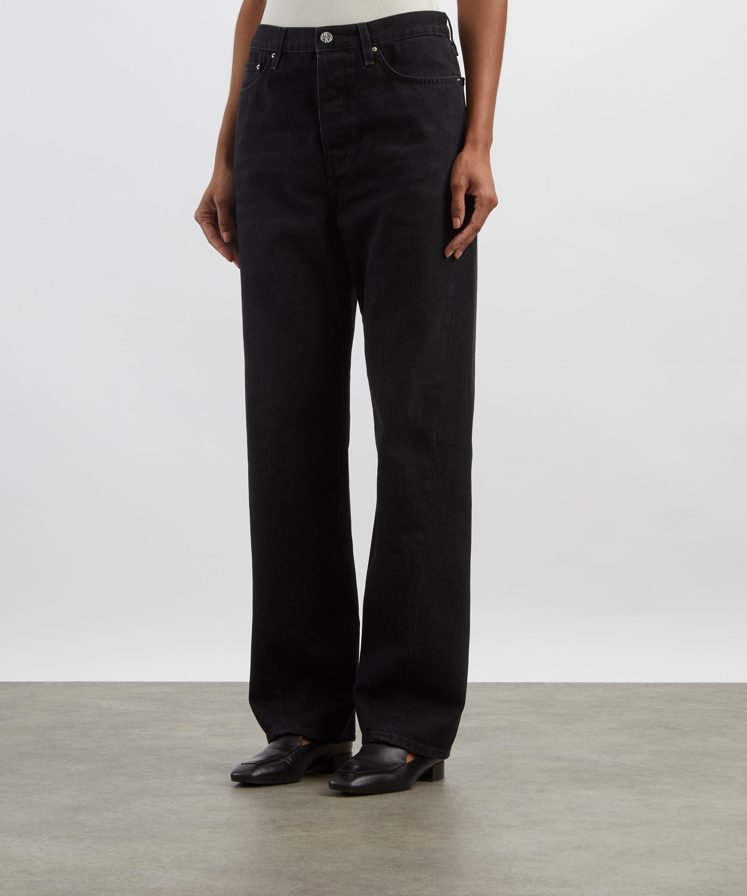 Toteme - Twisted Seam Denim Jeans in Washed Black image number 2