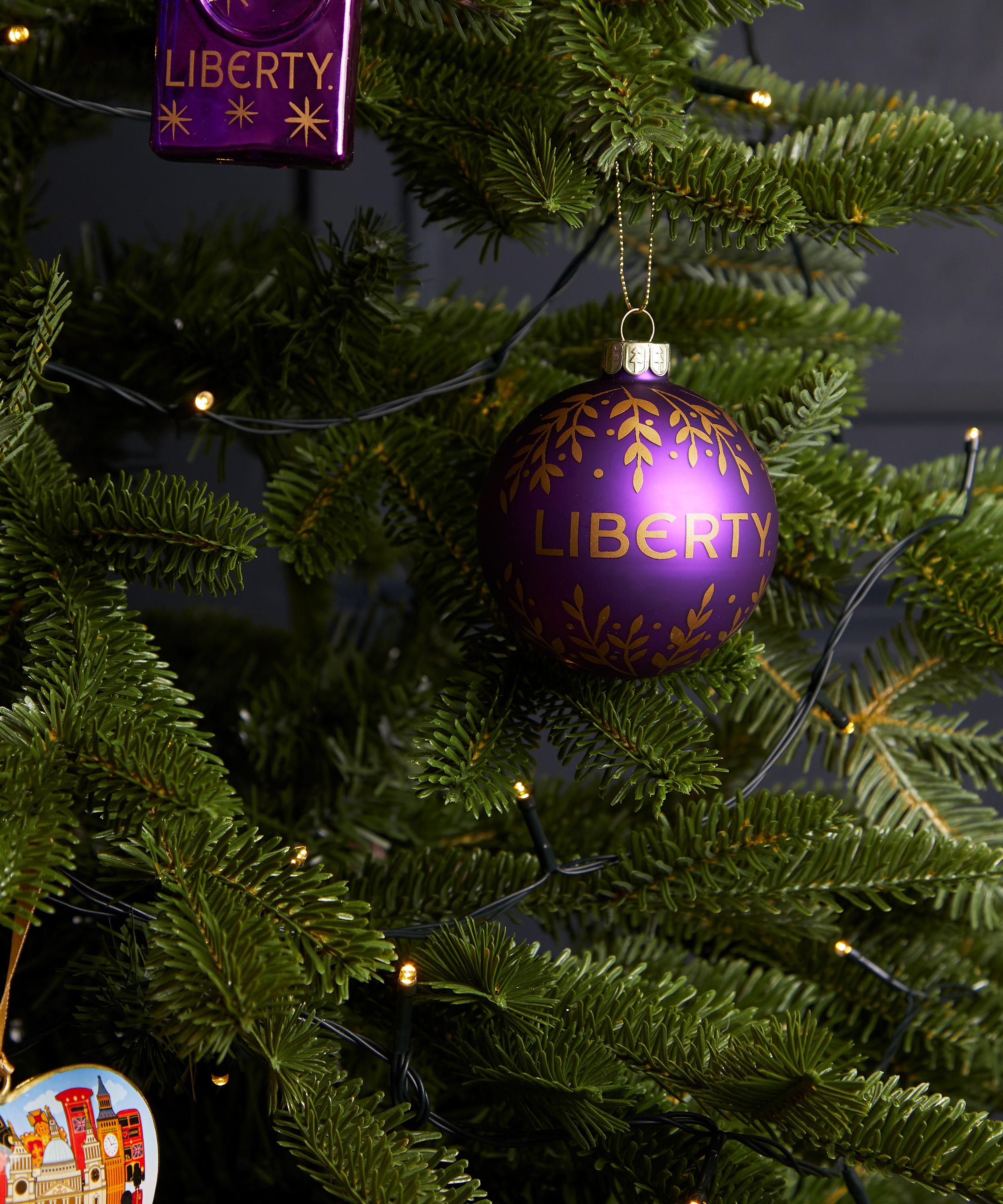 Christmas - Purple Liberty Glass Ornament image number 1