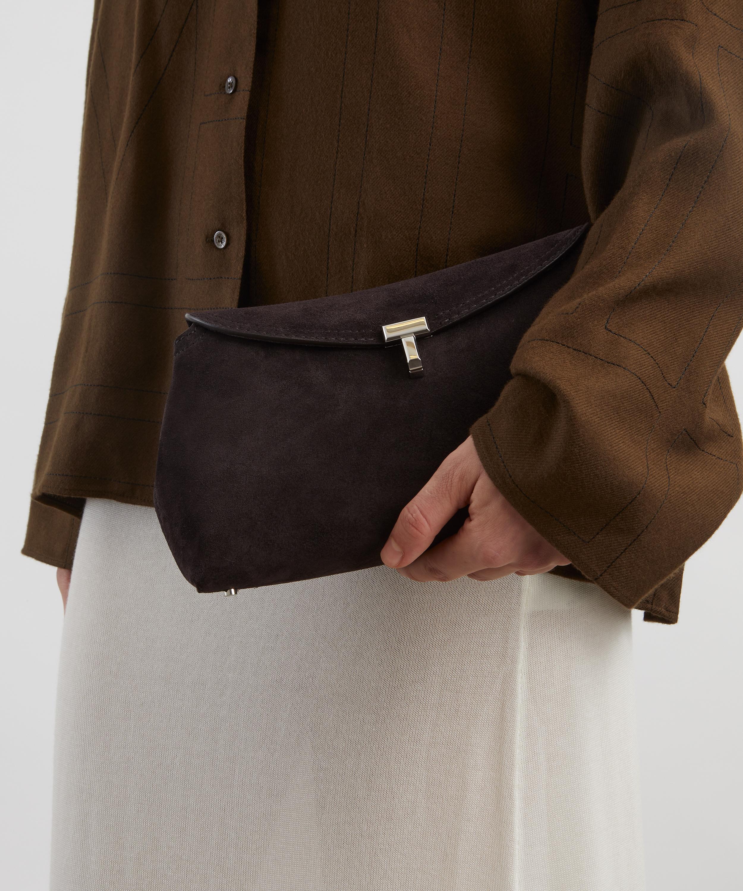 Toteme - T-Lock Suede Clutch Bag image number 1