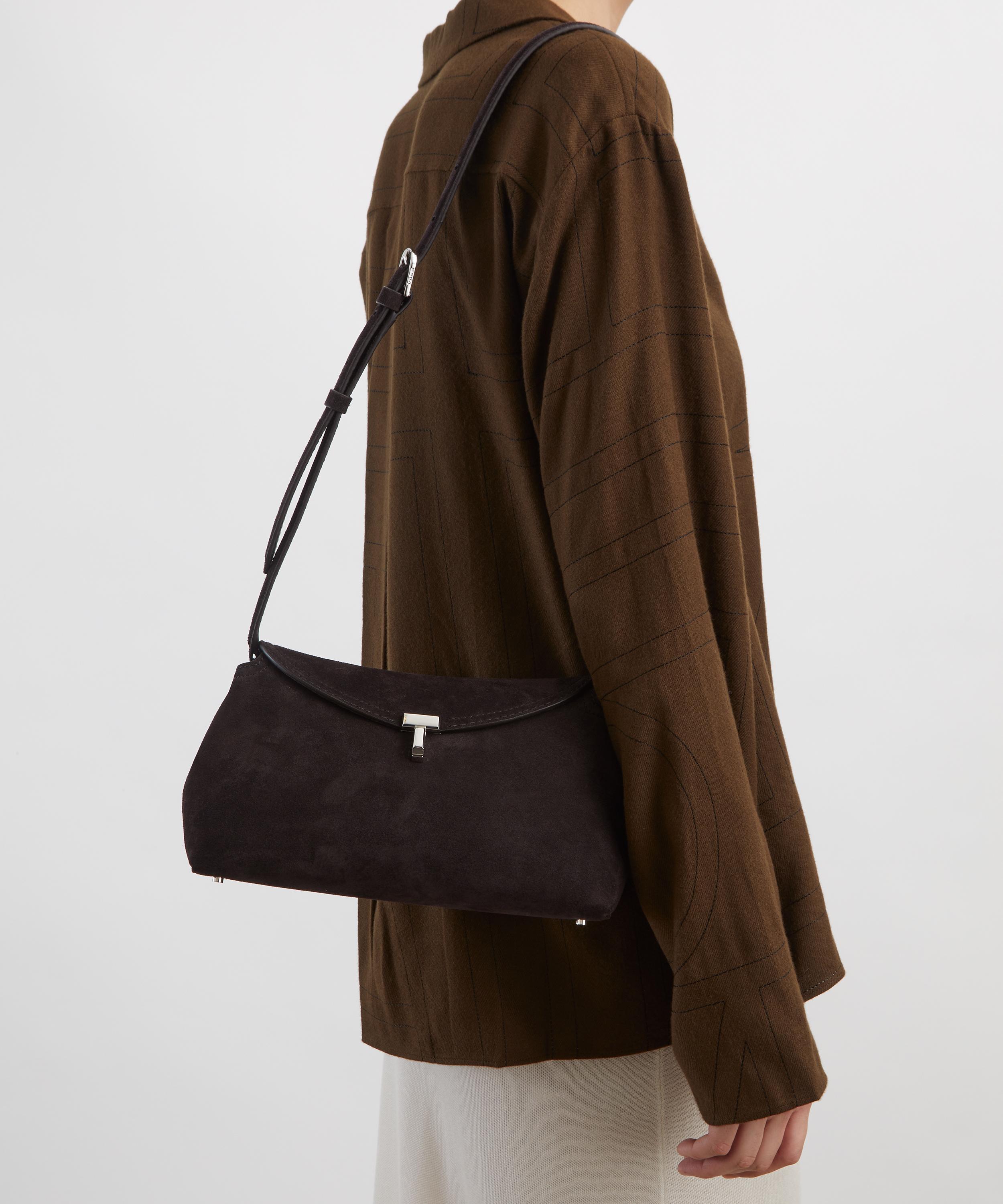 Toteme - T-Lock Suede Clutch Bag image number 6