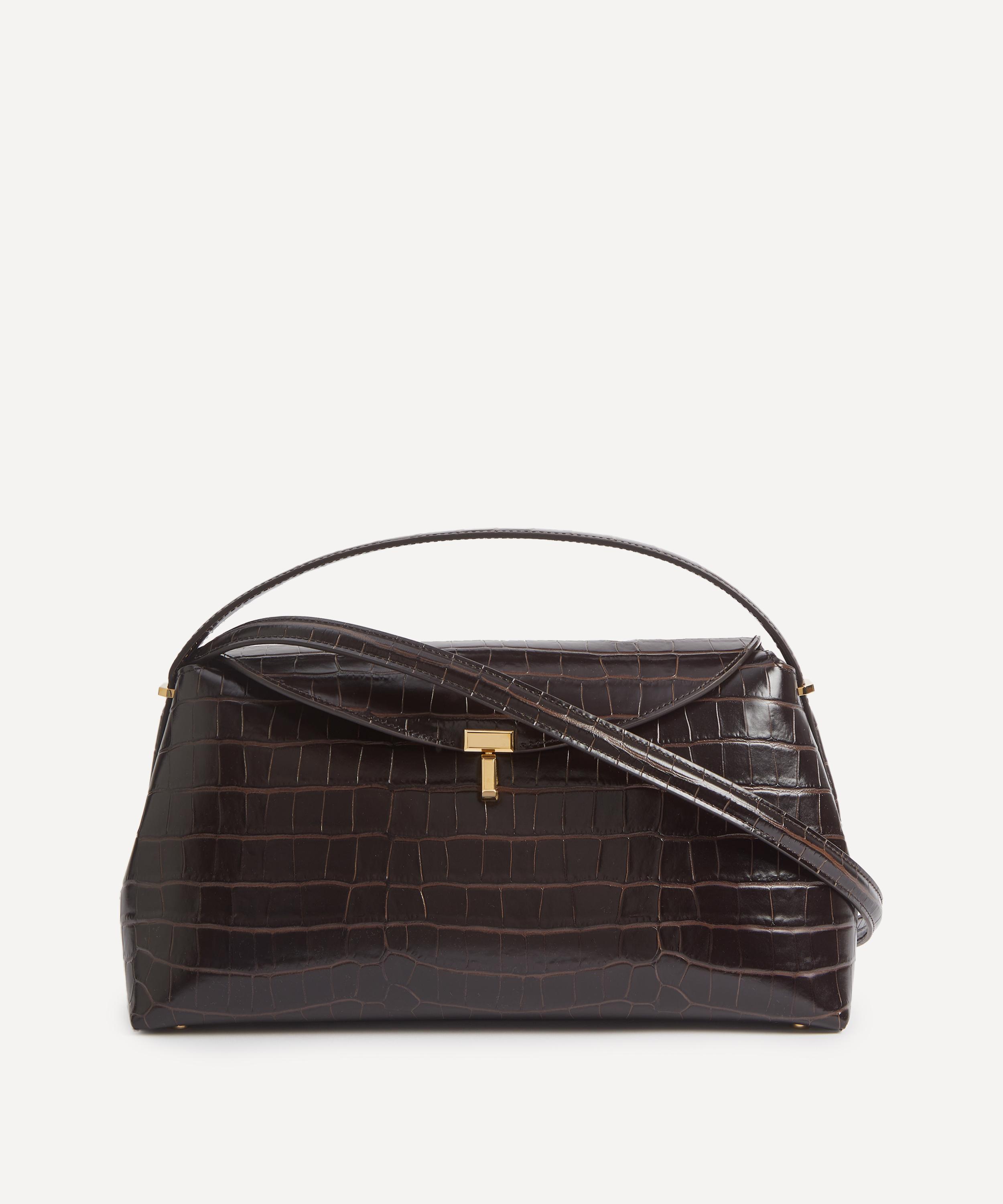 Toteme - T-Lock Croco-Embossed Top Handle Bag