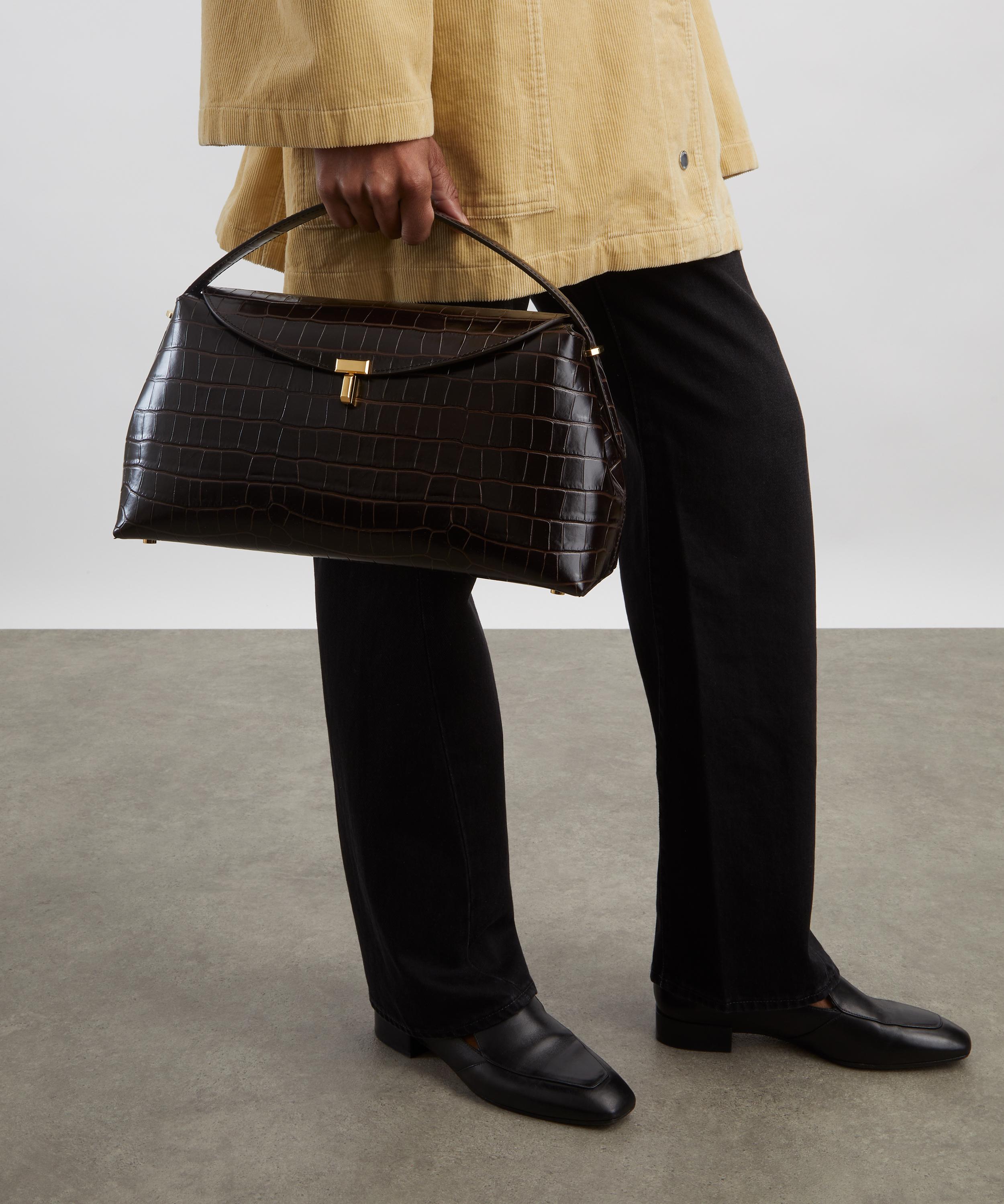 Toteme - T-Lock Croco-Embossed Top Handle Bag image number 1