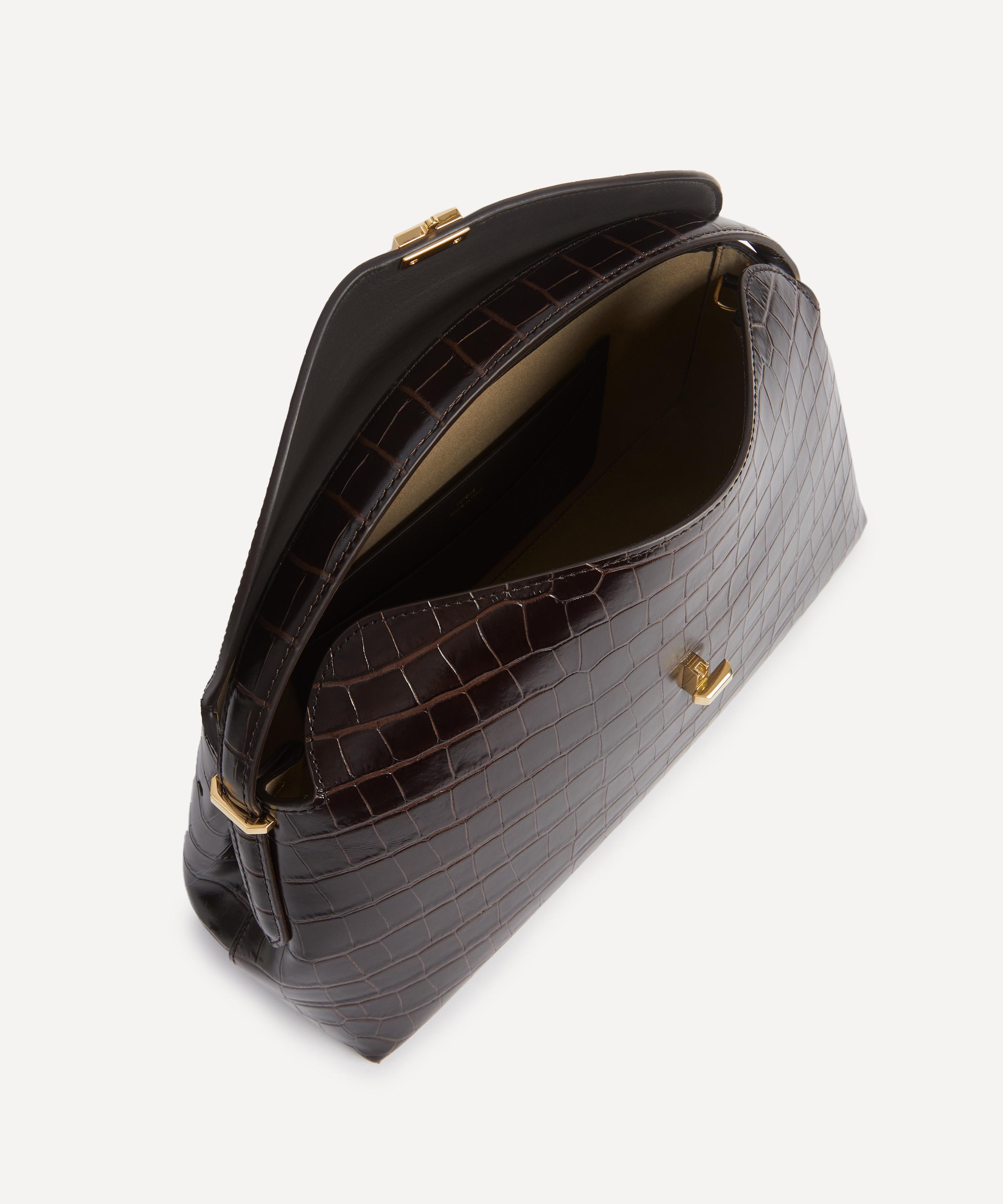 Toteme - T-Lock Croco-Embossed Top Handle Bag image number 4