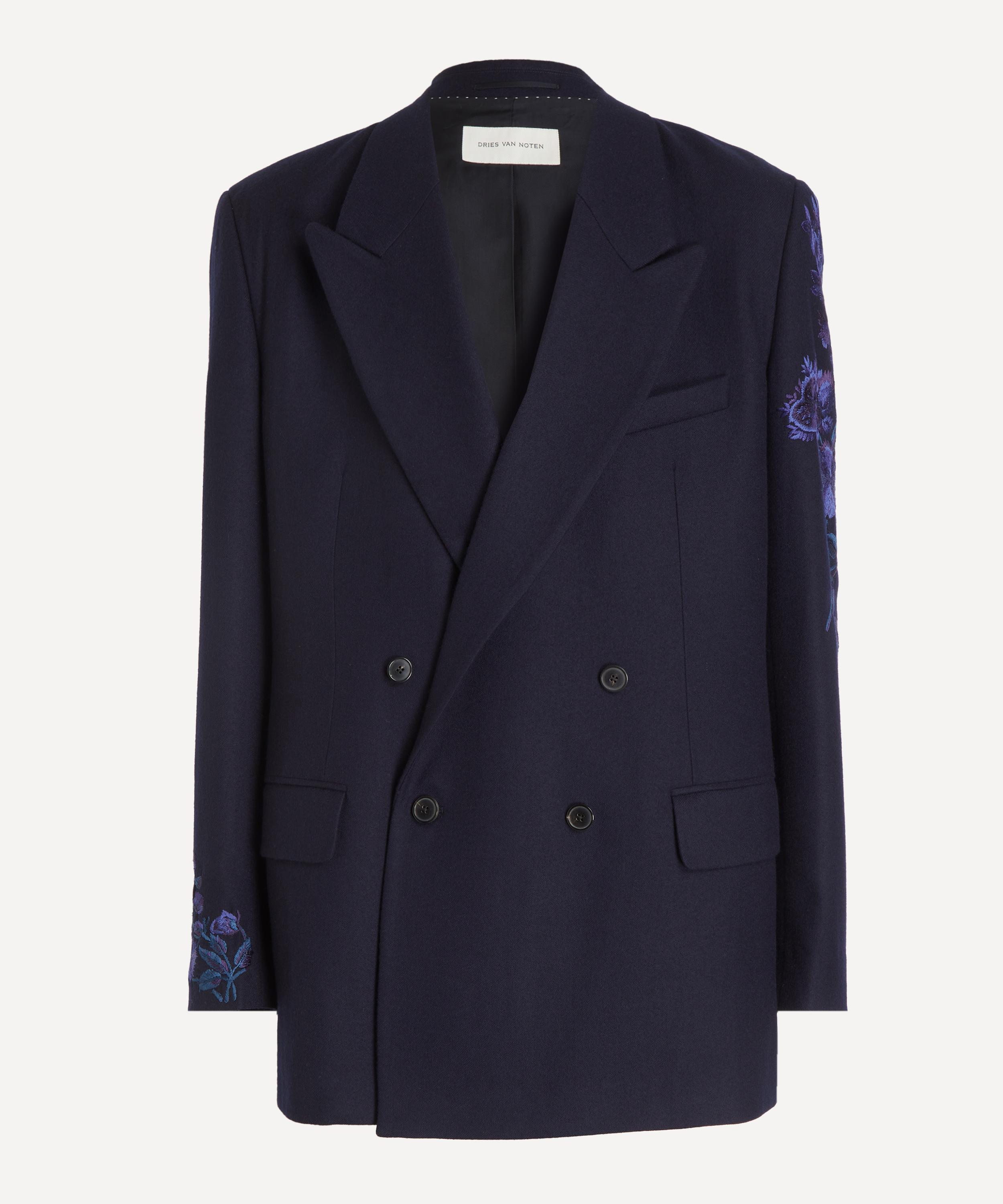 Dries Van Noten - Embroidered Double-Breasted Wool Blazer image number 0