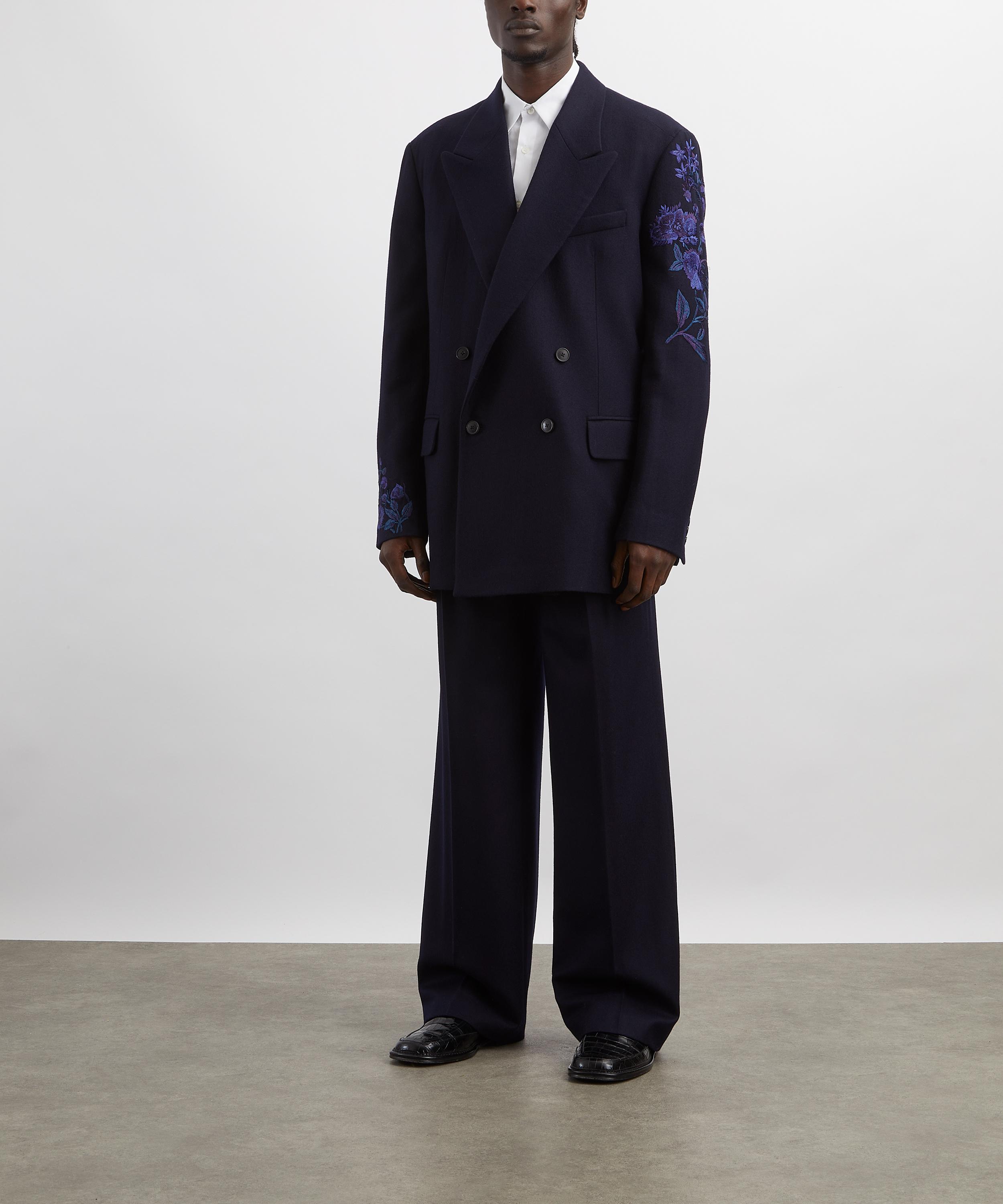 Dries Van Noten - Embroidered Double-Breasted Wool Blazer image number 1