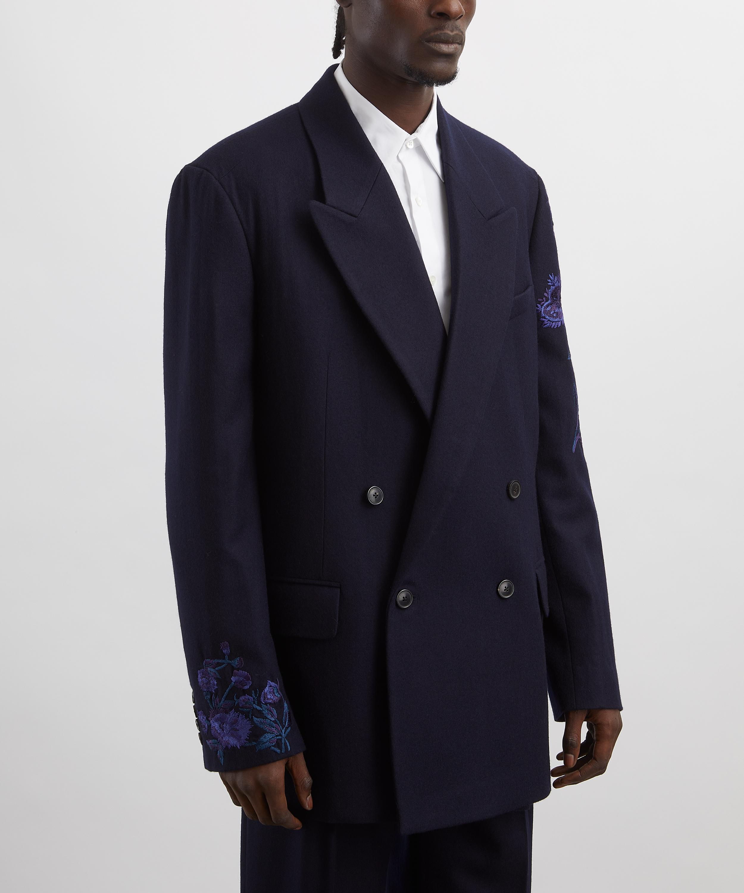 Dries Van Noten - Embroidered Double-Breasted Wool Blazer image number 2