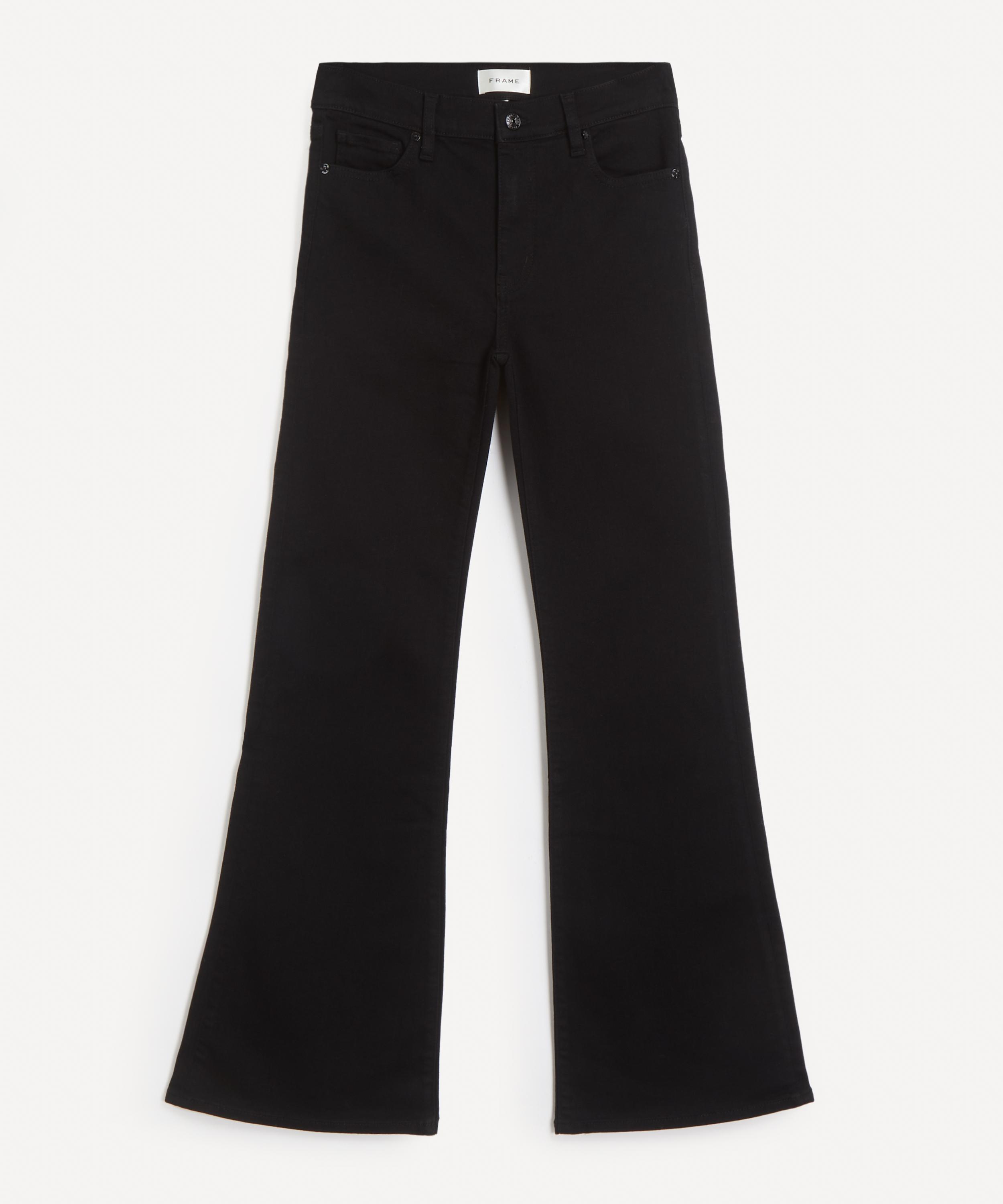 Frame - The Icon Mid-Rise Flared Jeans in Black 