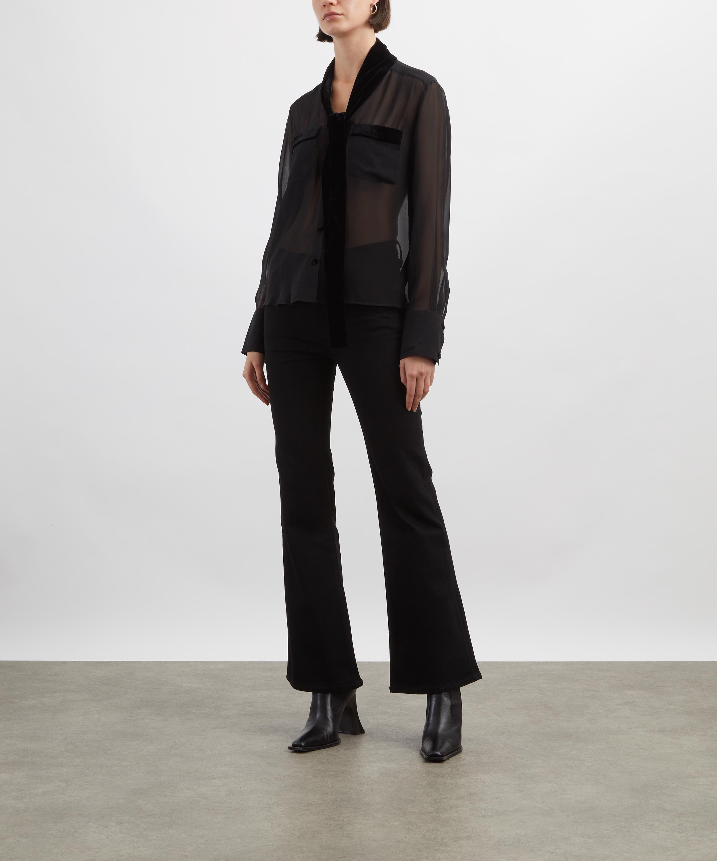 Frame - The Icon Mid-Rise Flared Jeans in Black  image number 1