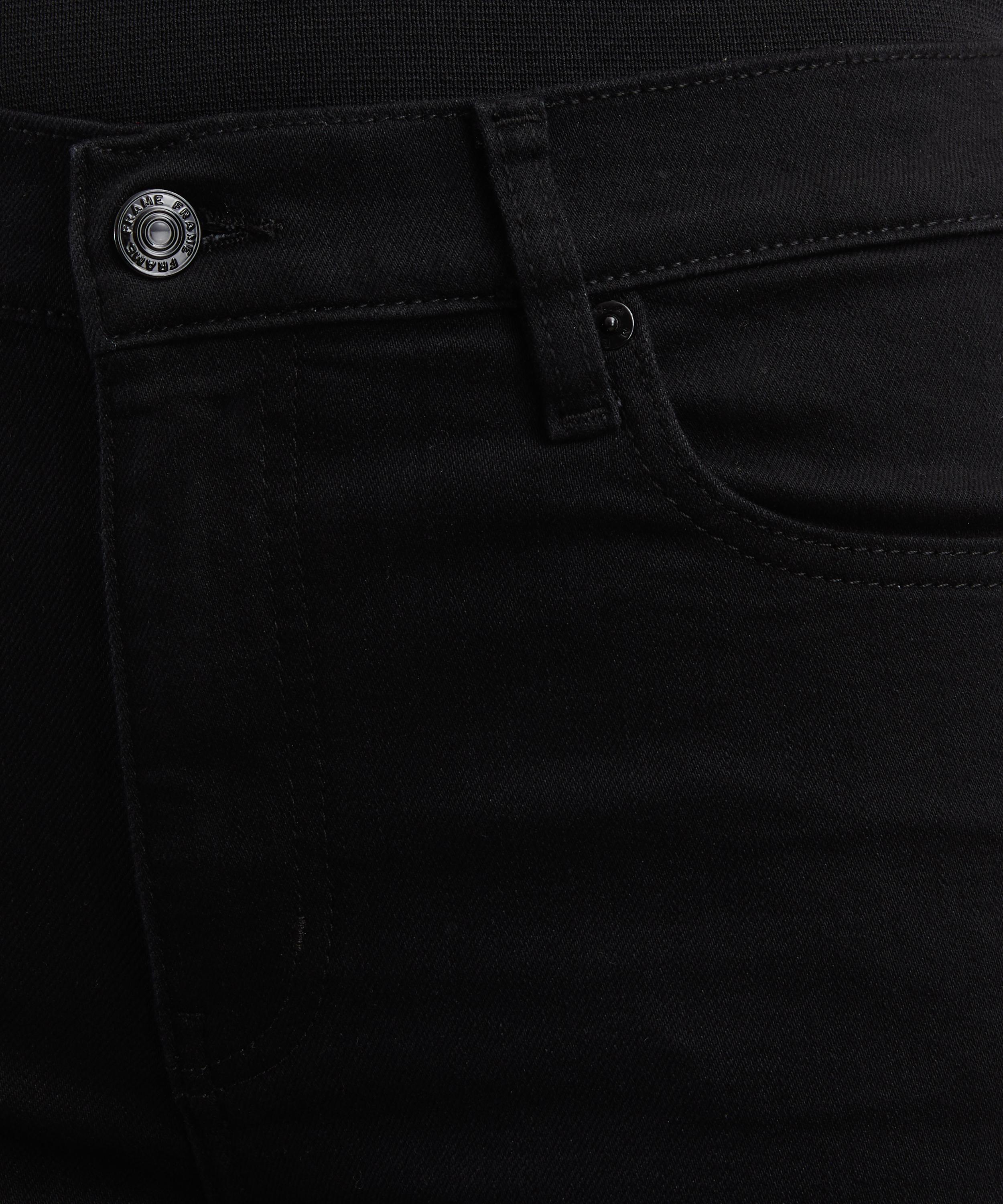 Frame - The Icon Mid-Rise Flared Jeans in Black  image number 4