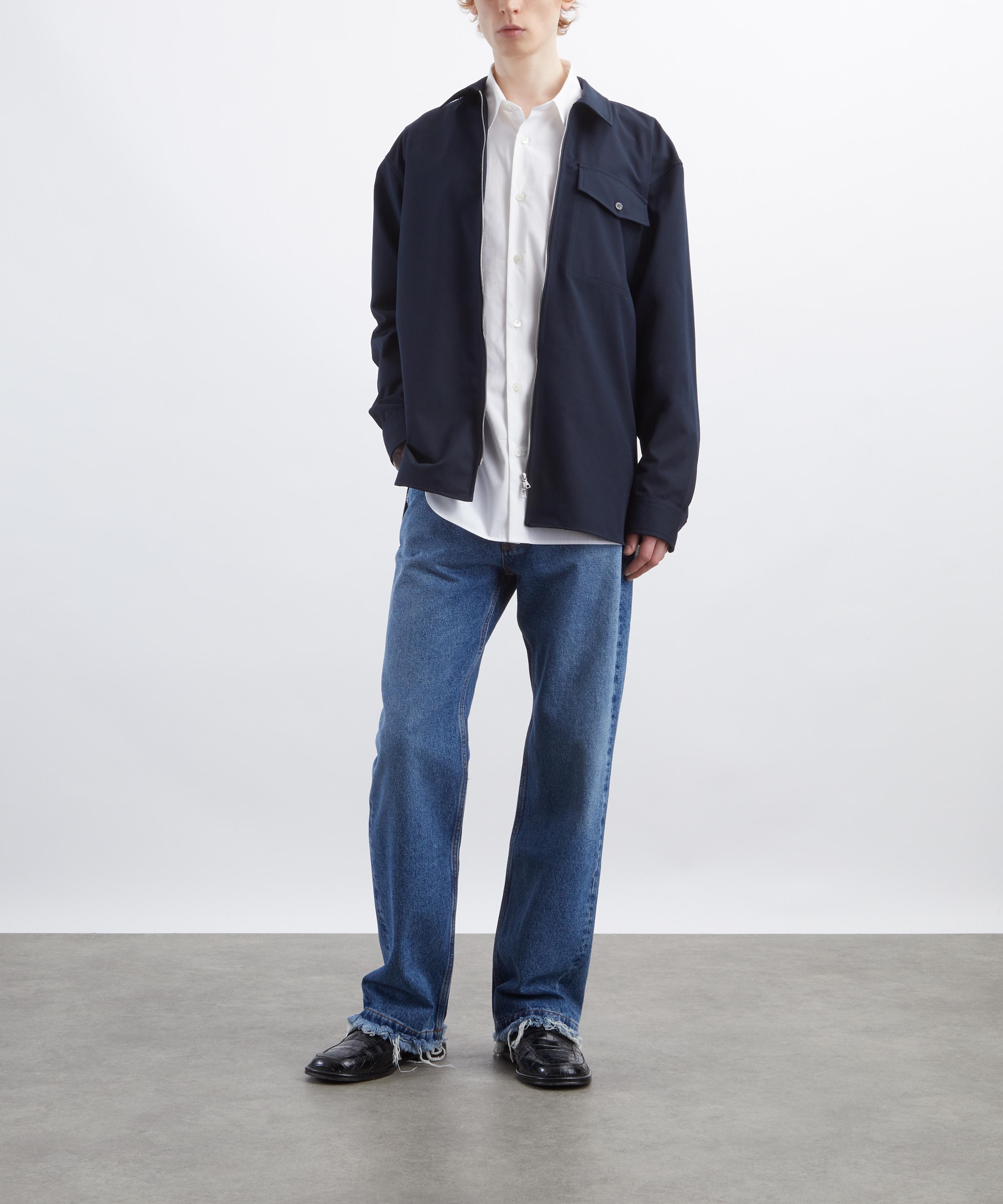 Dries Van Noten - Navy Collared Zip Jacket image number 1