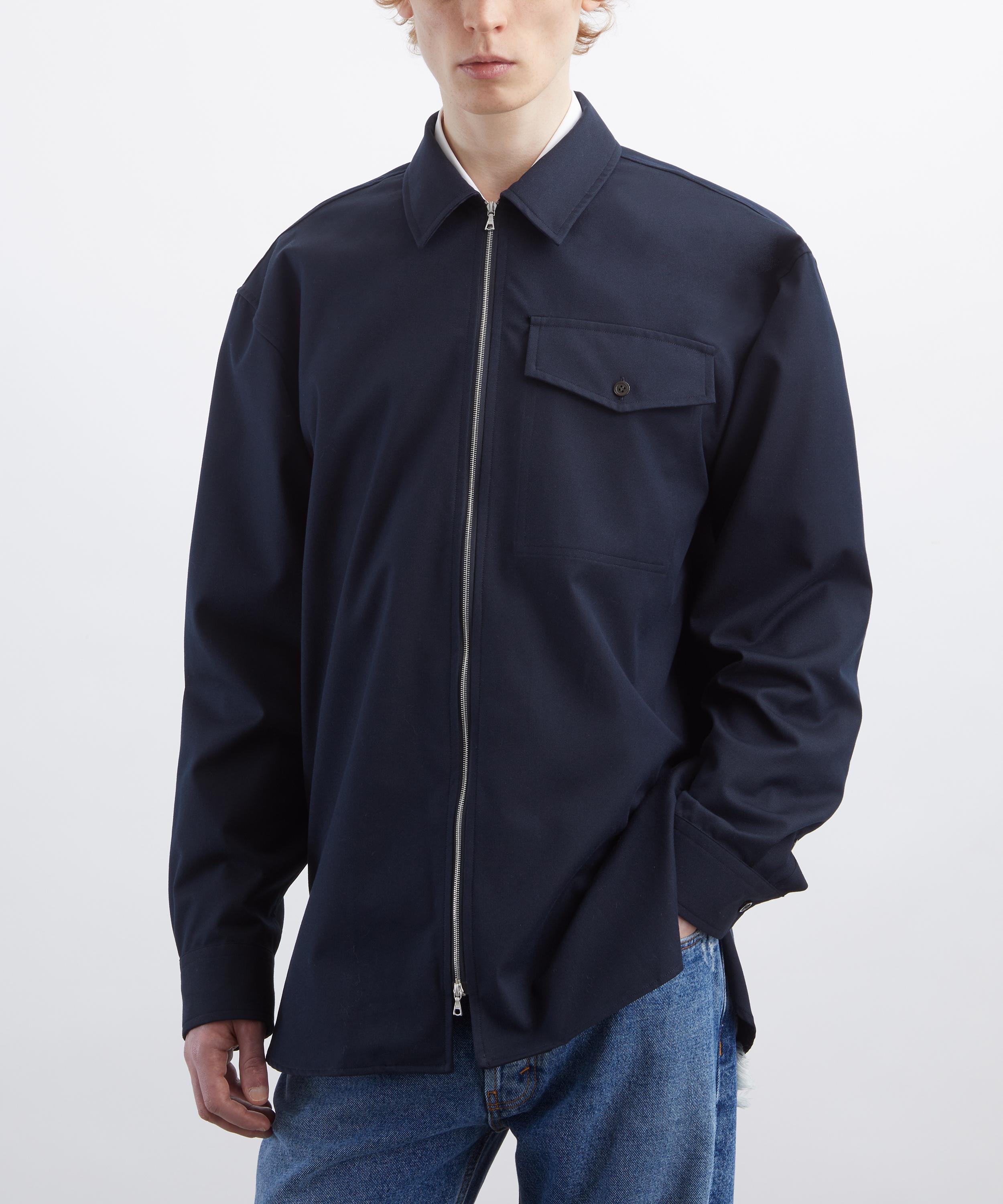 Dries Van Noten - Navy Collared Zip Jacket image number 2