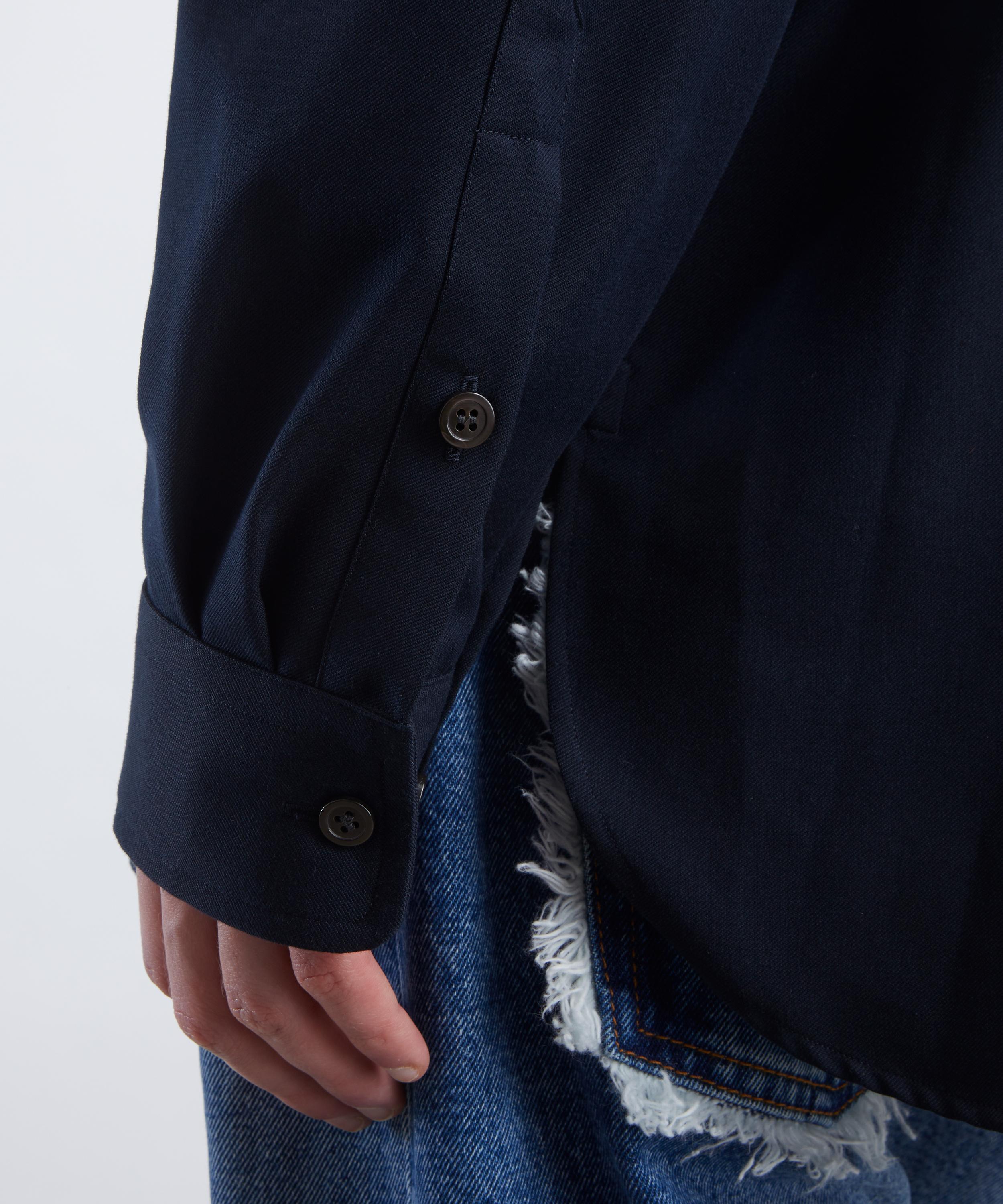 Dries Van Noten - Navy Collared Zip Jacket image number 4