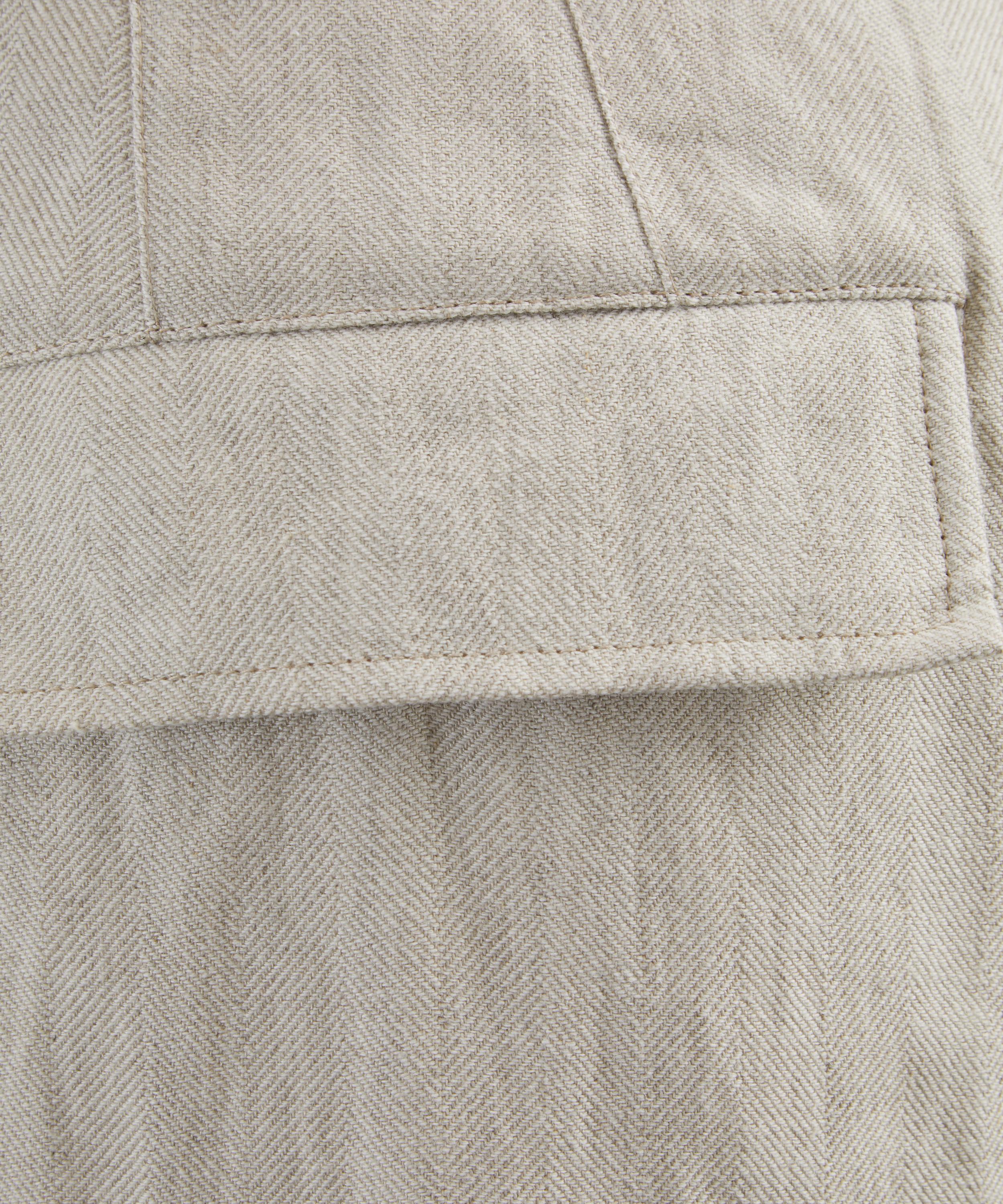 Dries Van Noten - Off-White Cotton-Linen Wide-Leg Trousers image number 4