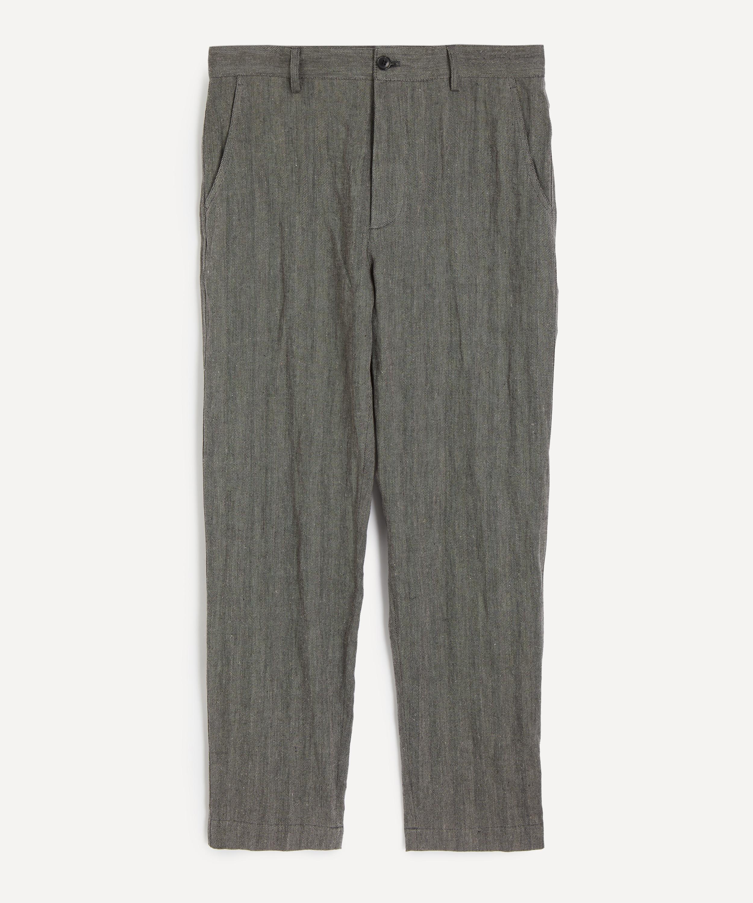 Dries Van Noten Cotton-Linen Herringbone Trousers | Liberty