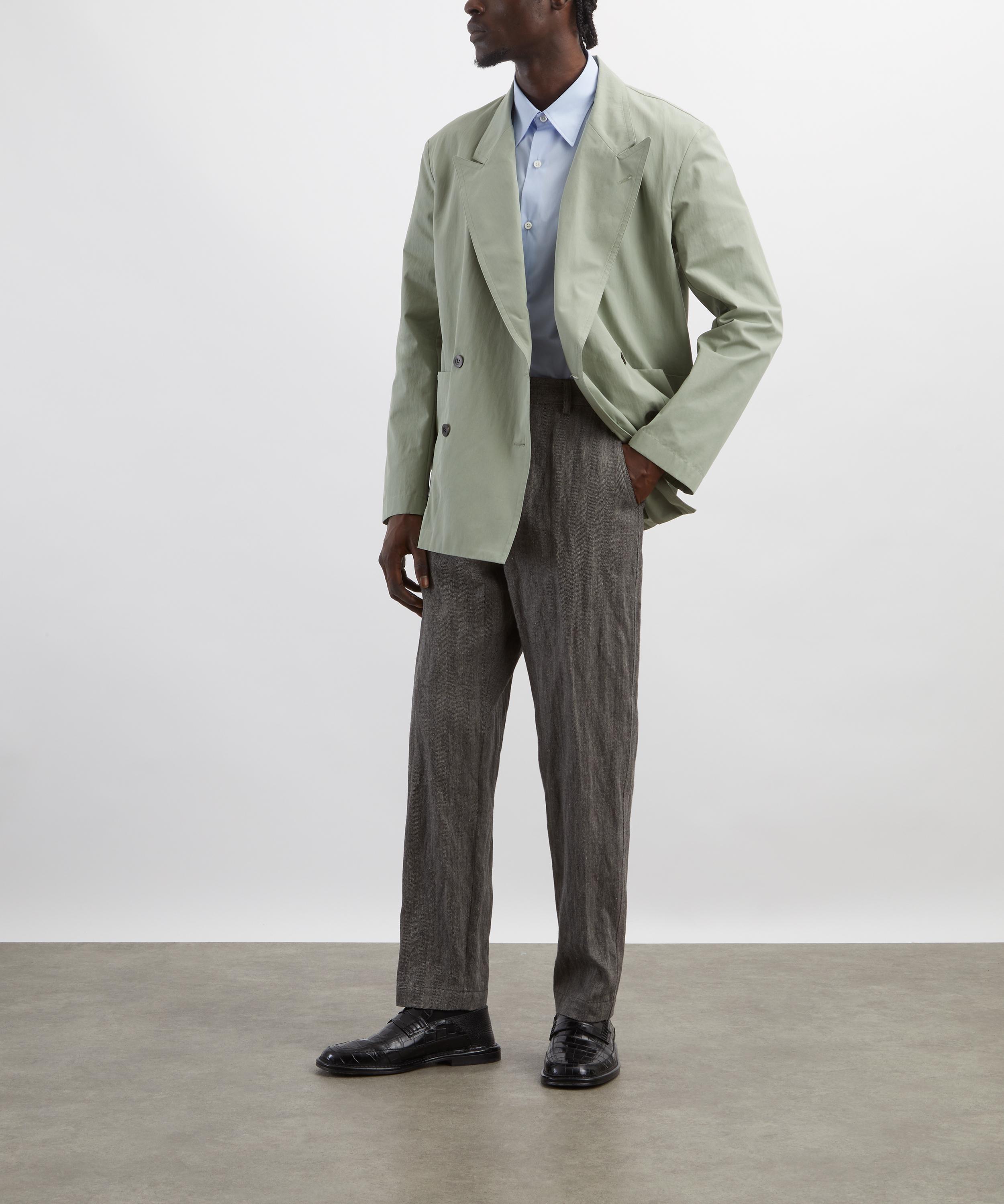 Dries Van Noten Cotton-Linen Herringbone Trousers | Liberty