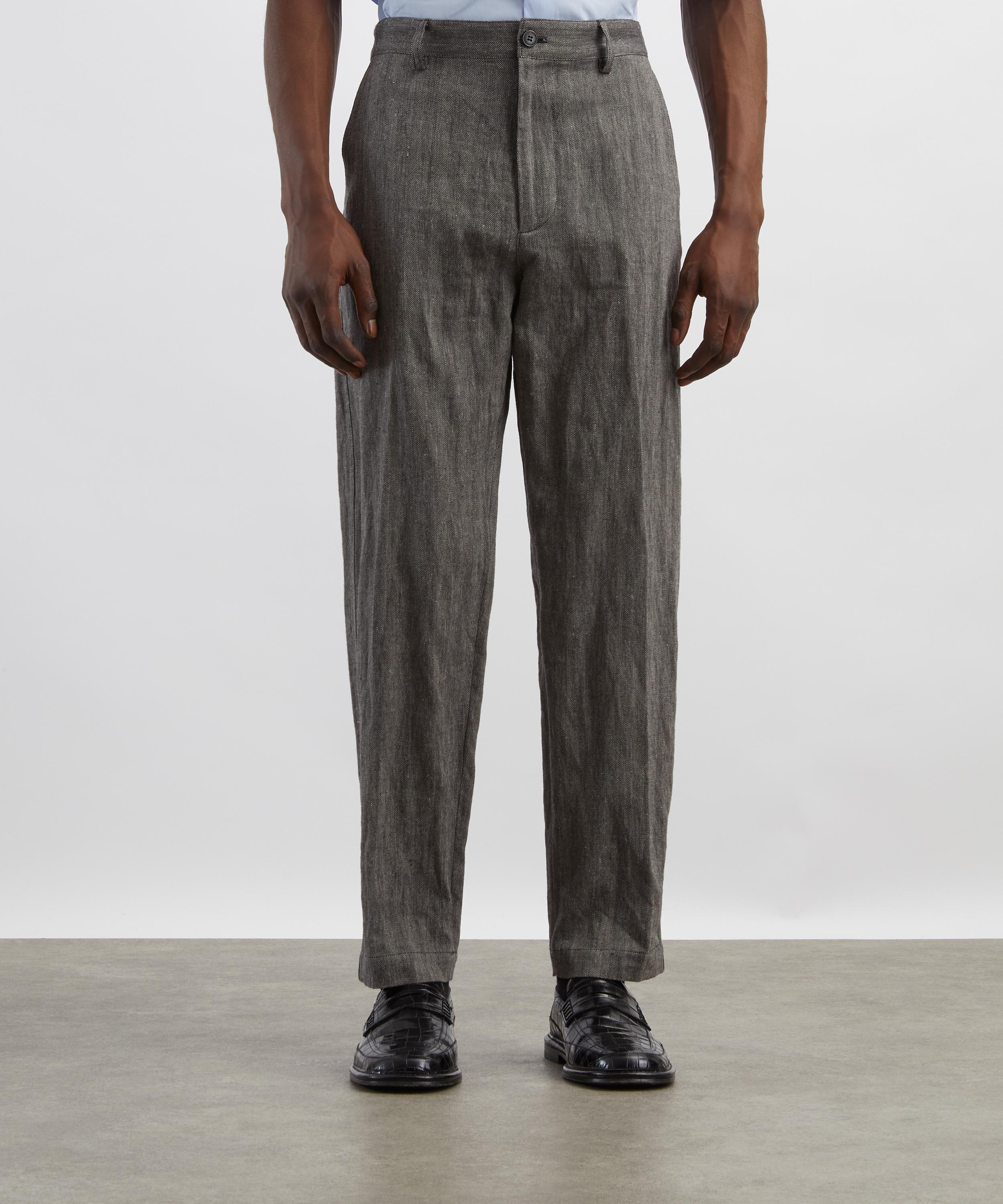 Dries Van Noten Cotton-Linen Herringbone Trousers | Liberty