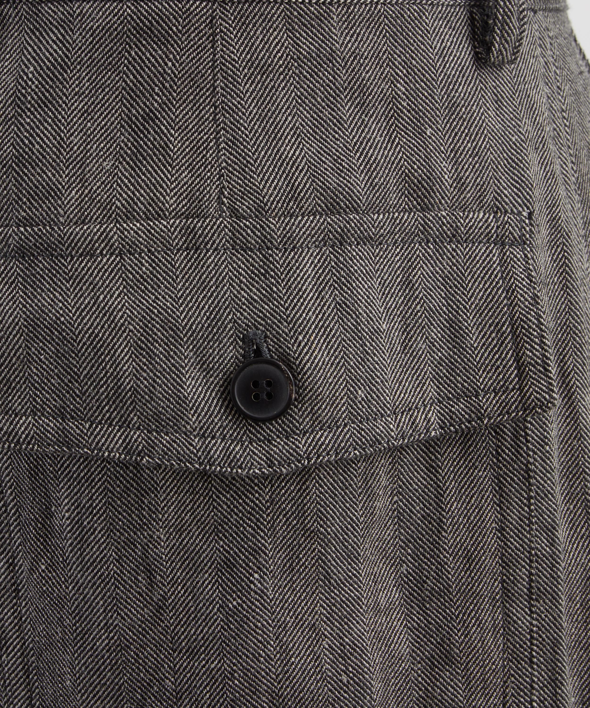 Dries Van Noten Cotton-Linen Herringbone Trousers | Liberty