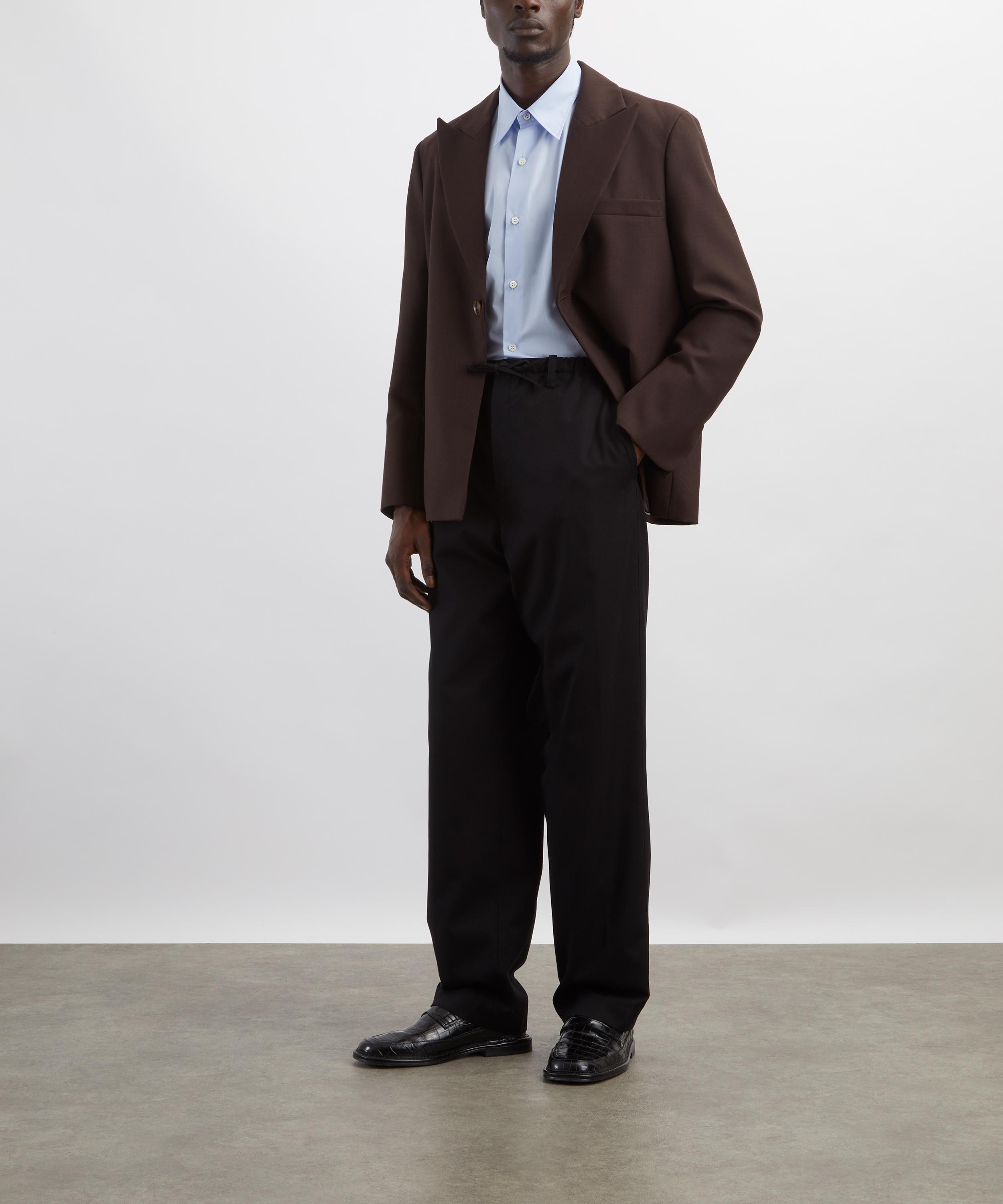 Dries Van Noten - Black Wool Drawstring Trousers image number 1