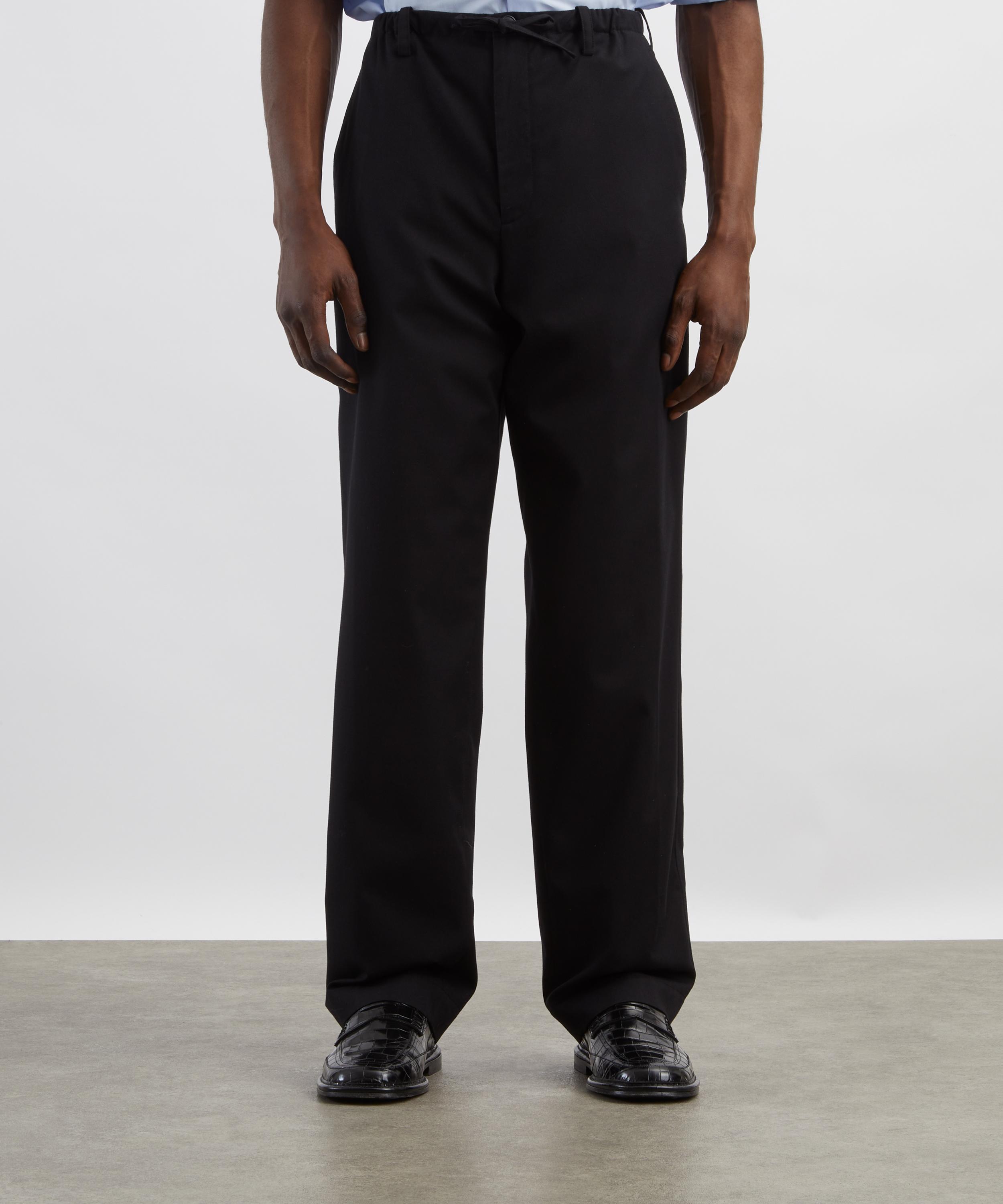 Dries Van Noten - Black Wool Drawstring Trousers image number 2