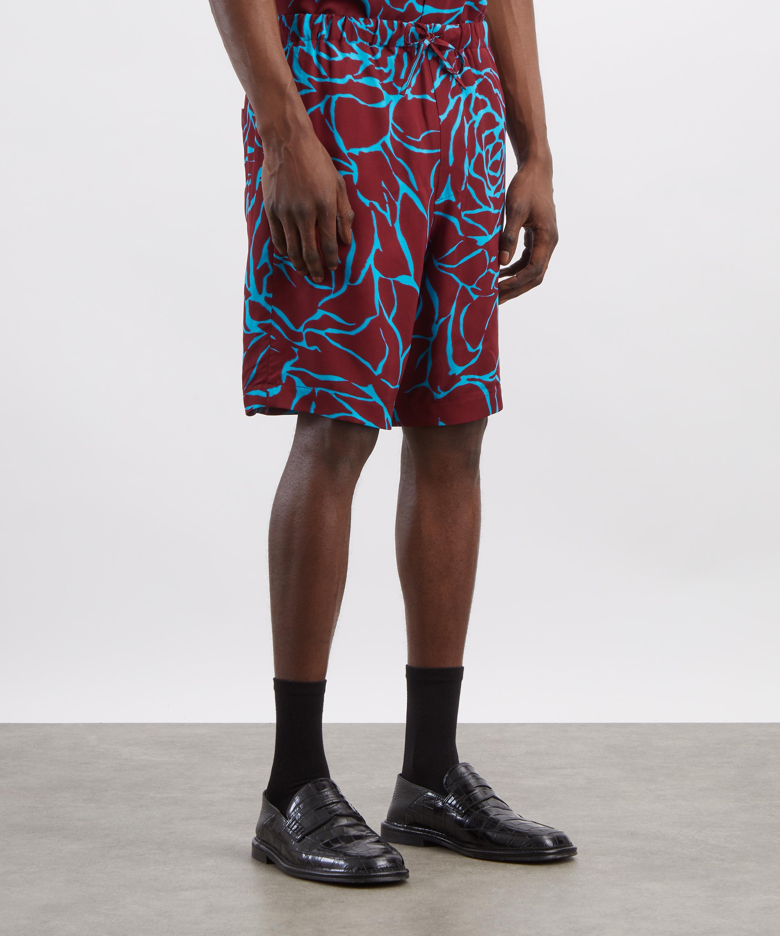 Dries Van Noten - Burgundy Archive Rose Shorts image number 2