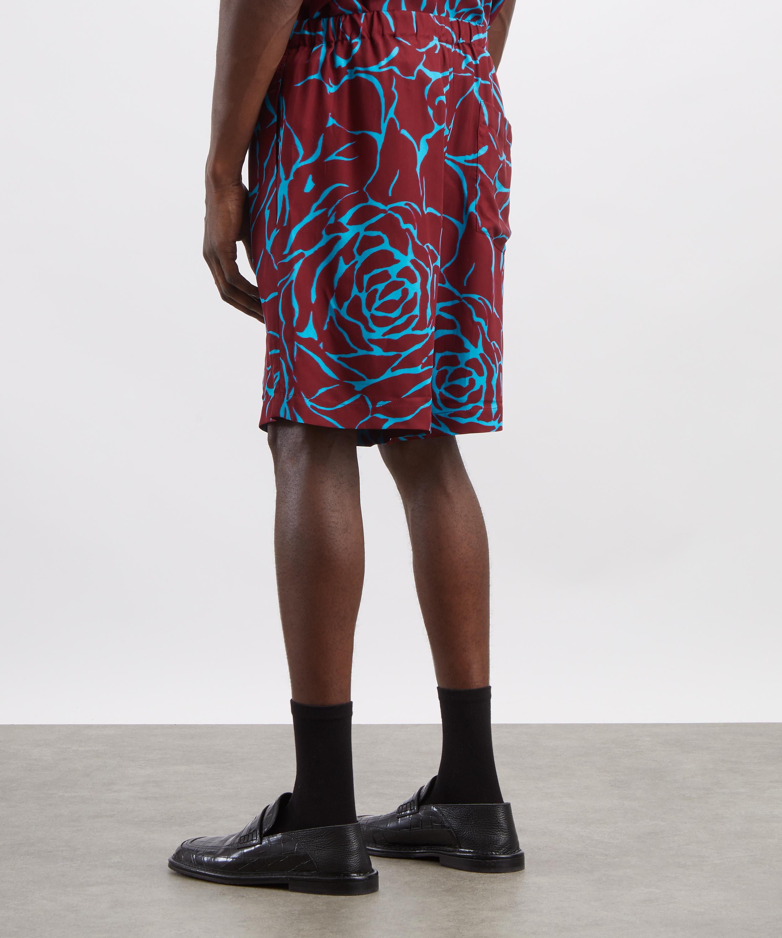 Dries Van Noten - Burgundy Archive Rose Shorts image number 3