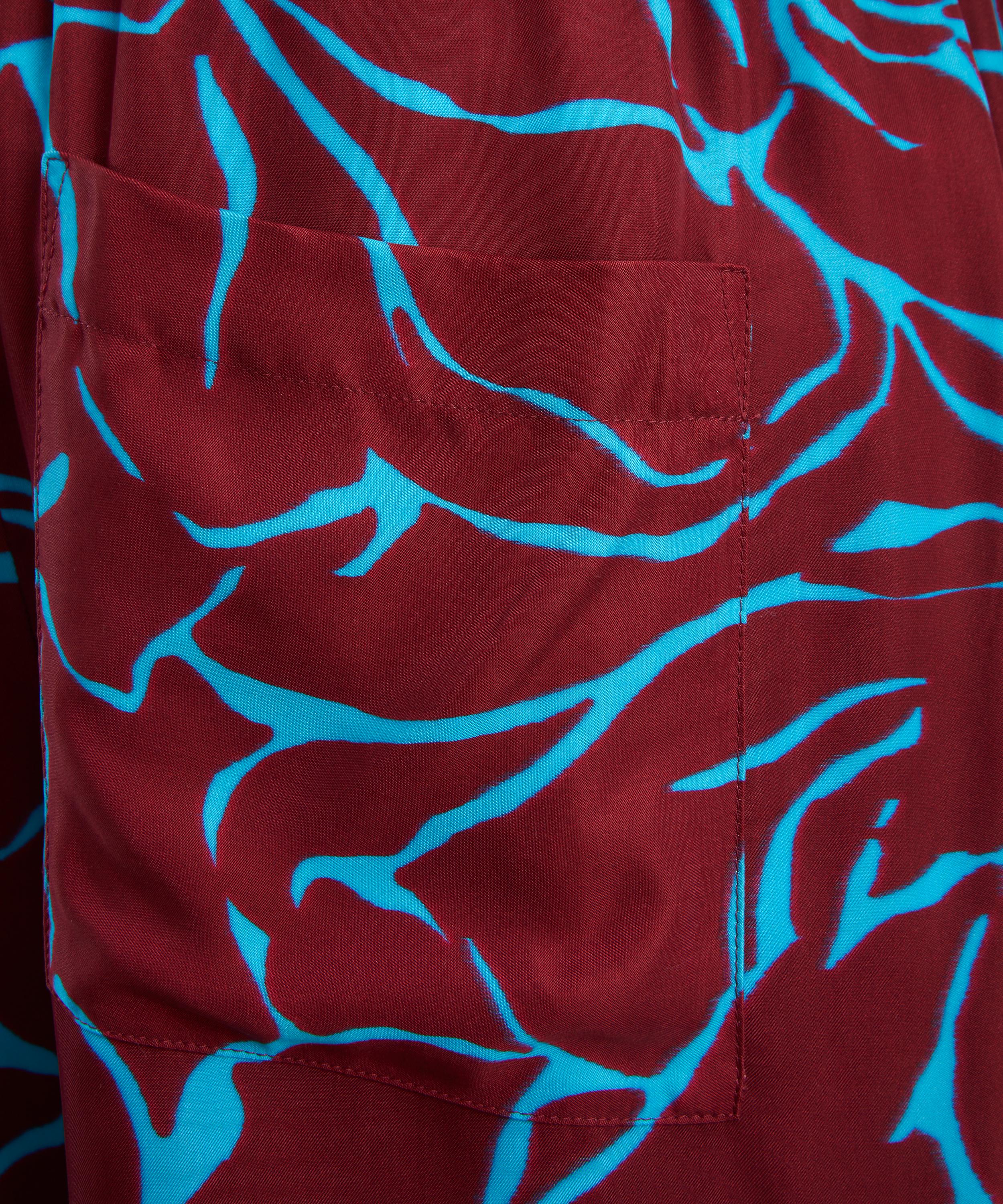 Dries Van Noten - Burgundy Archive Rose Shorts image number 4